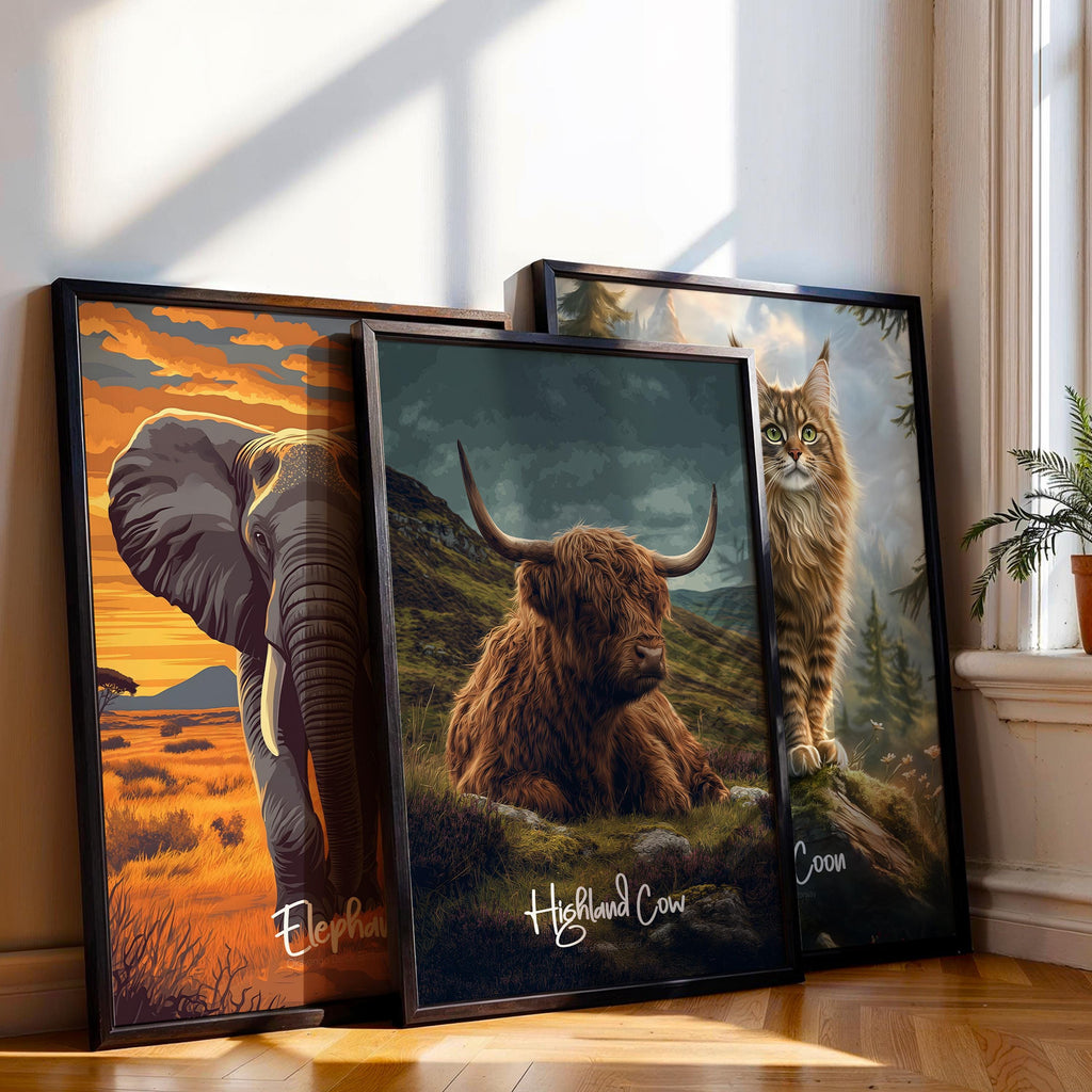 Highland Cow Print: Rustic Farmhouse Animal Wall Art