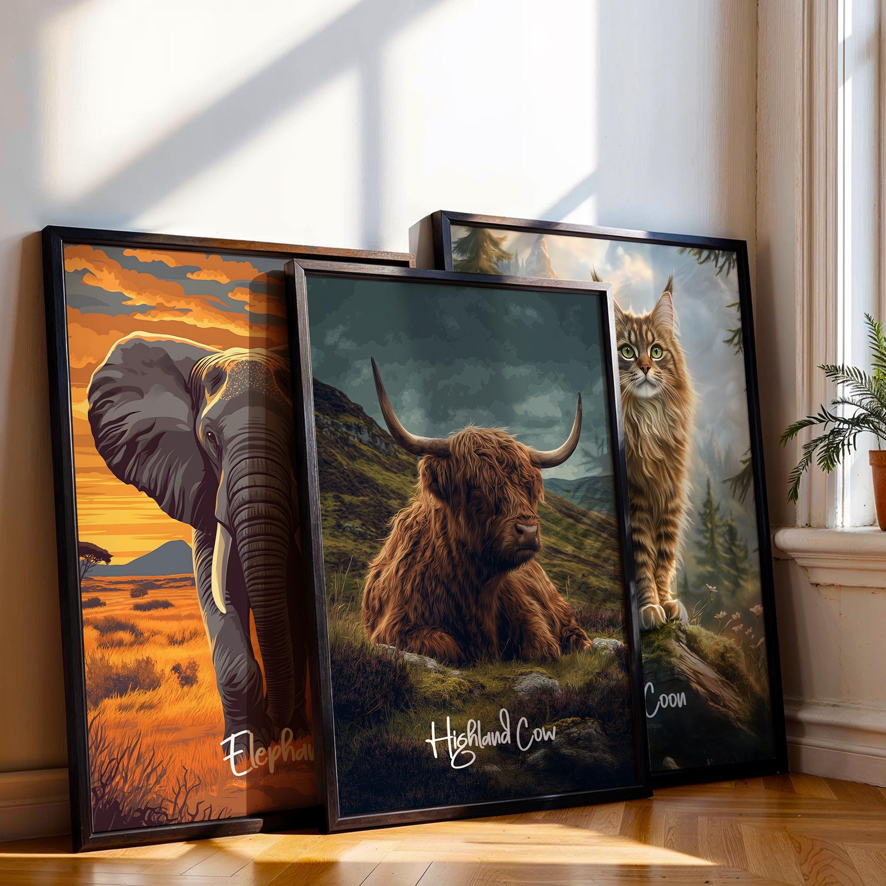 Highland Cow Print: Rustic Farmhouse Animal Wall Art