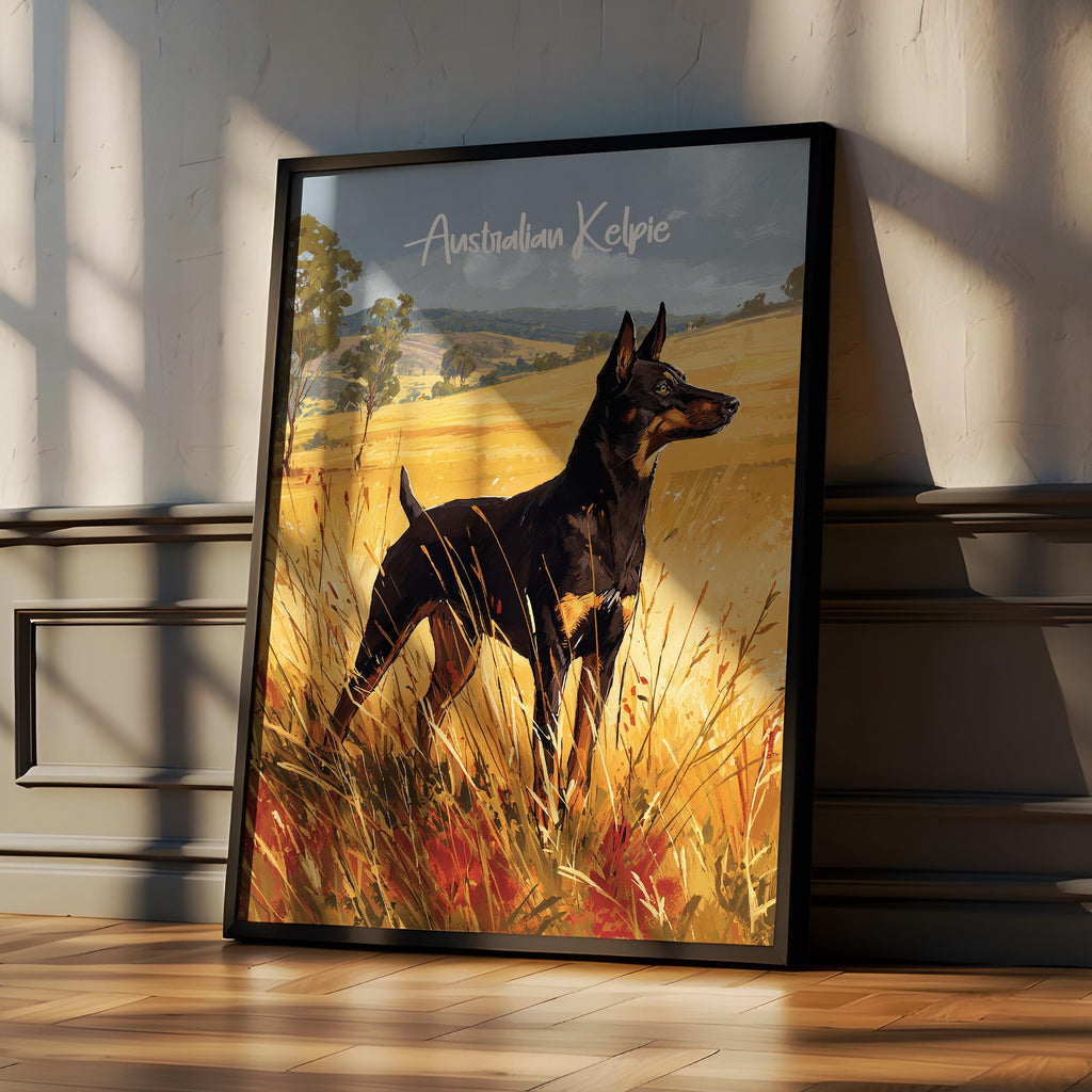 Australian Kelpie Art Print: Herding Dog Breed Portrait