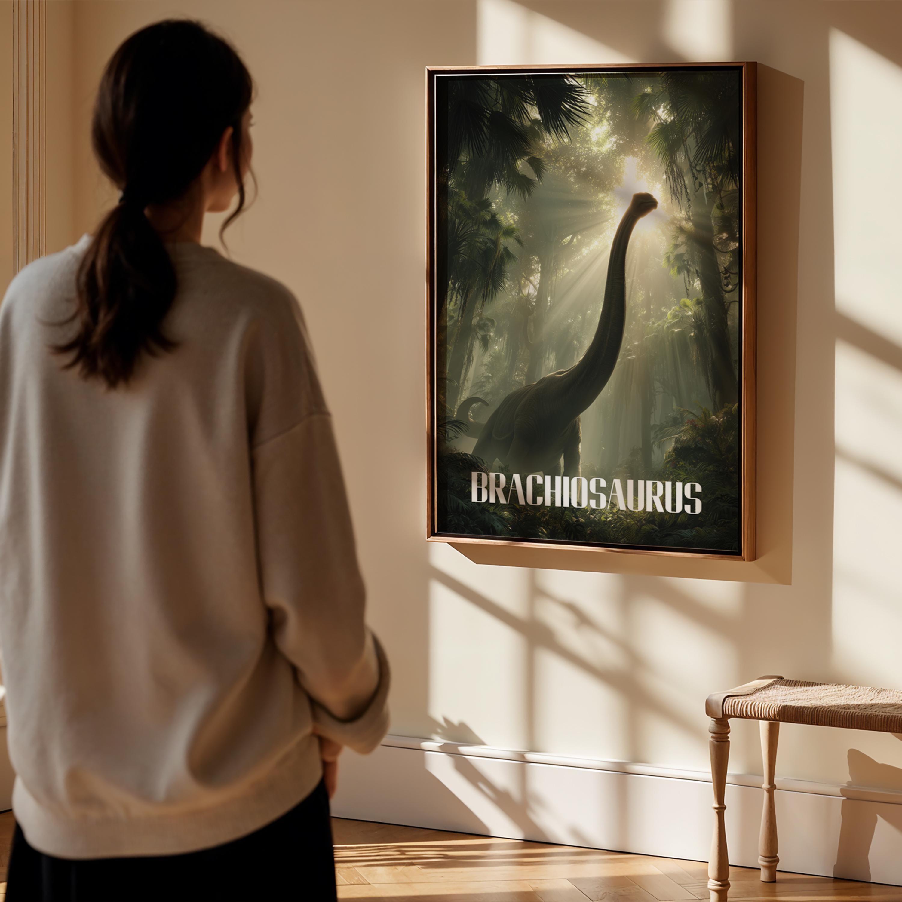 Brachiosaurus Poster for Kids Room – Tall Dinosaur Wall Art for Nursery or Playroom