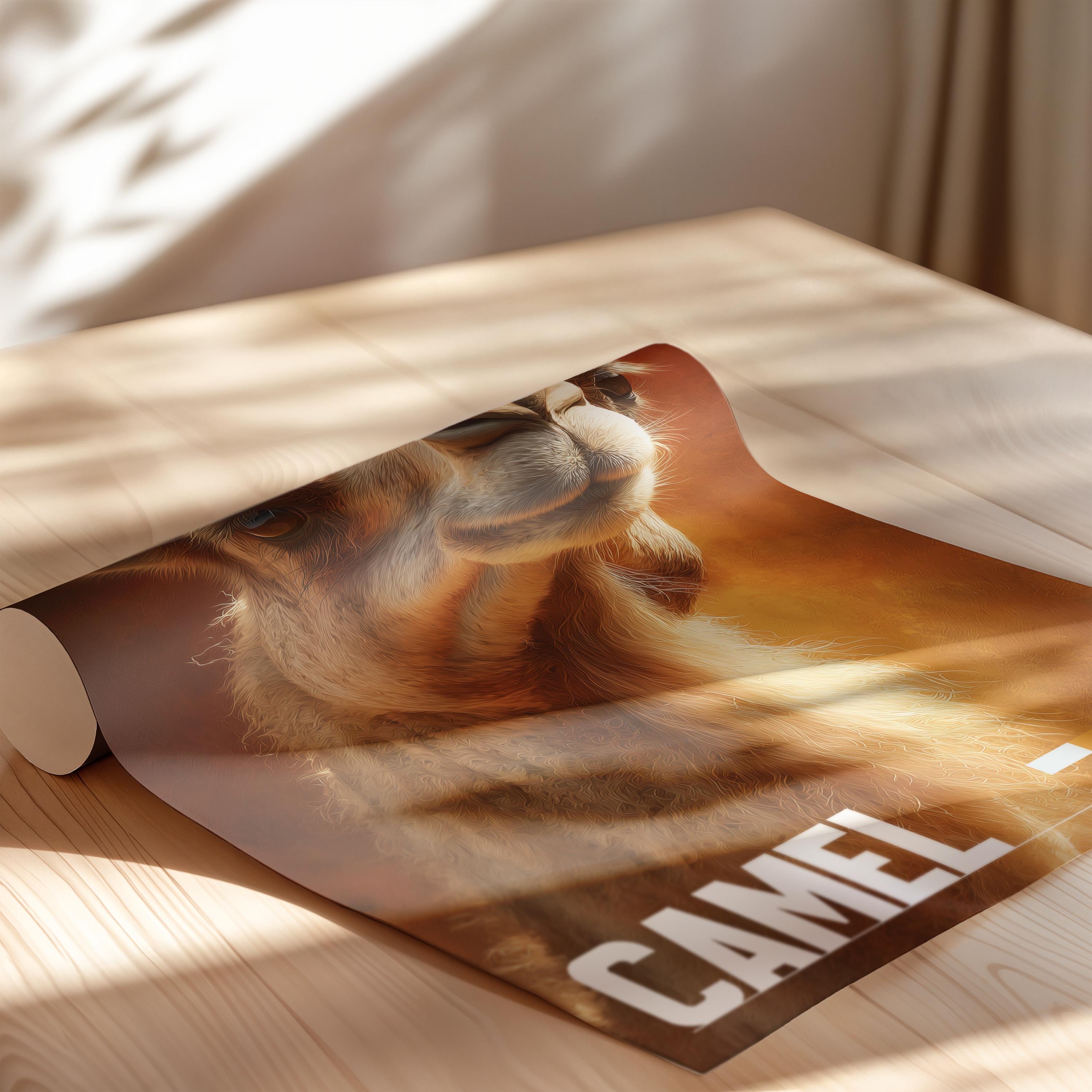 Camel Framed Poster: Desert Animal Wall Art for Nursery or Kids Room