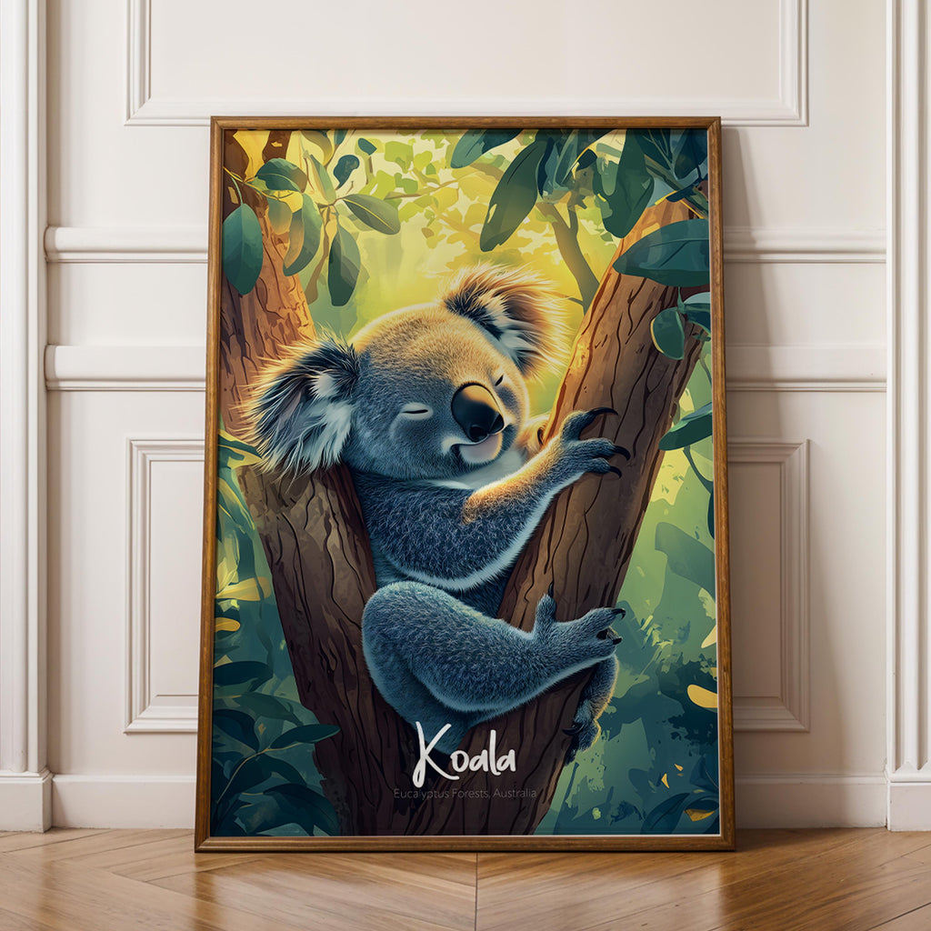 Koala Art Print: Australian Animal Illustration, Nursery Wall Decor