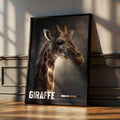 Giraffe Framed Poster: Safari Wildlife Wall Art for Nursery or Kids Room