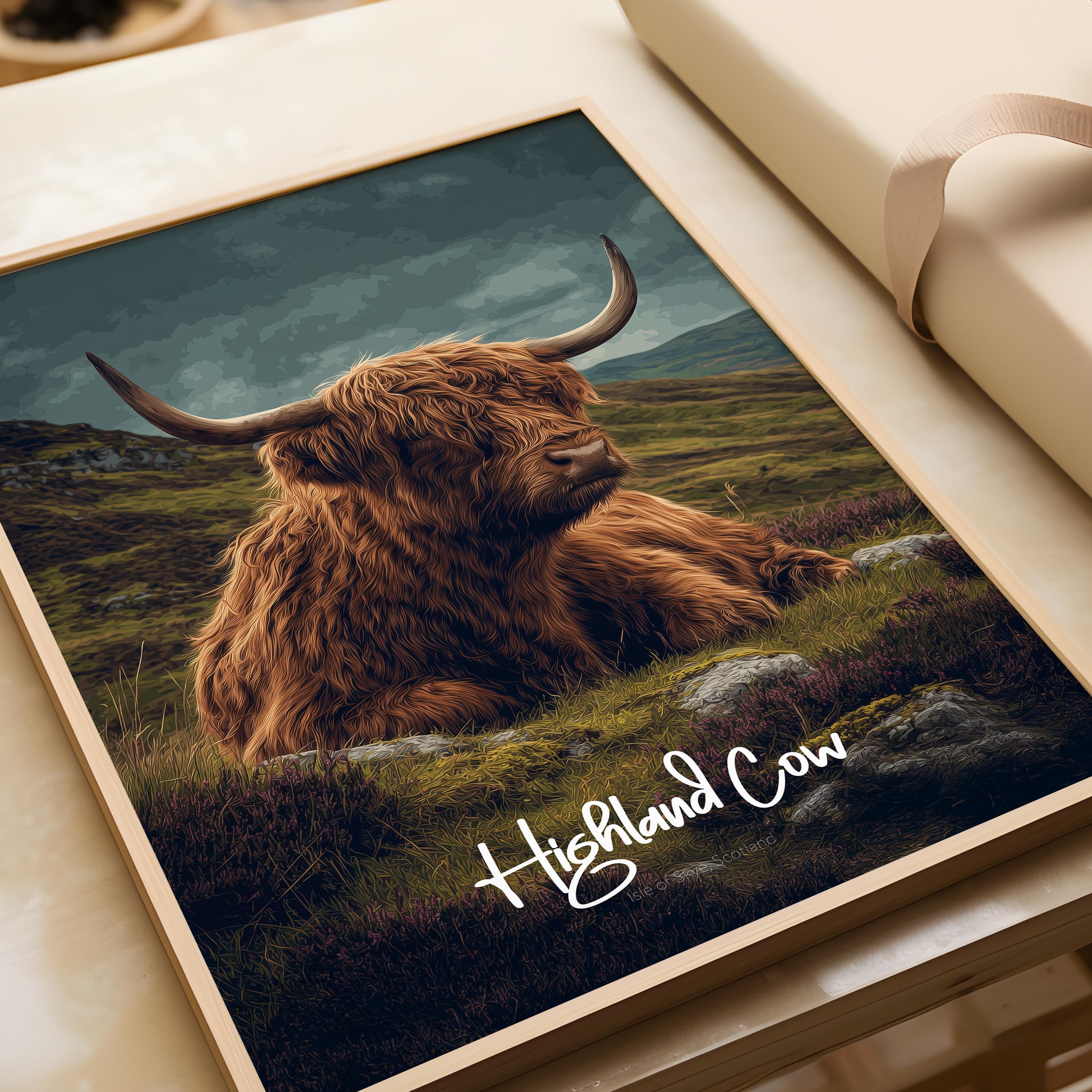 Highland Cow Print: Rustic Farmhouse Animal Wall Art