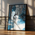 Blue-Eyed Husky Print: Dog Lover Wall Art, Cabin Decor