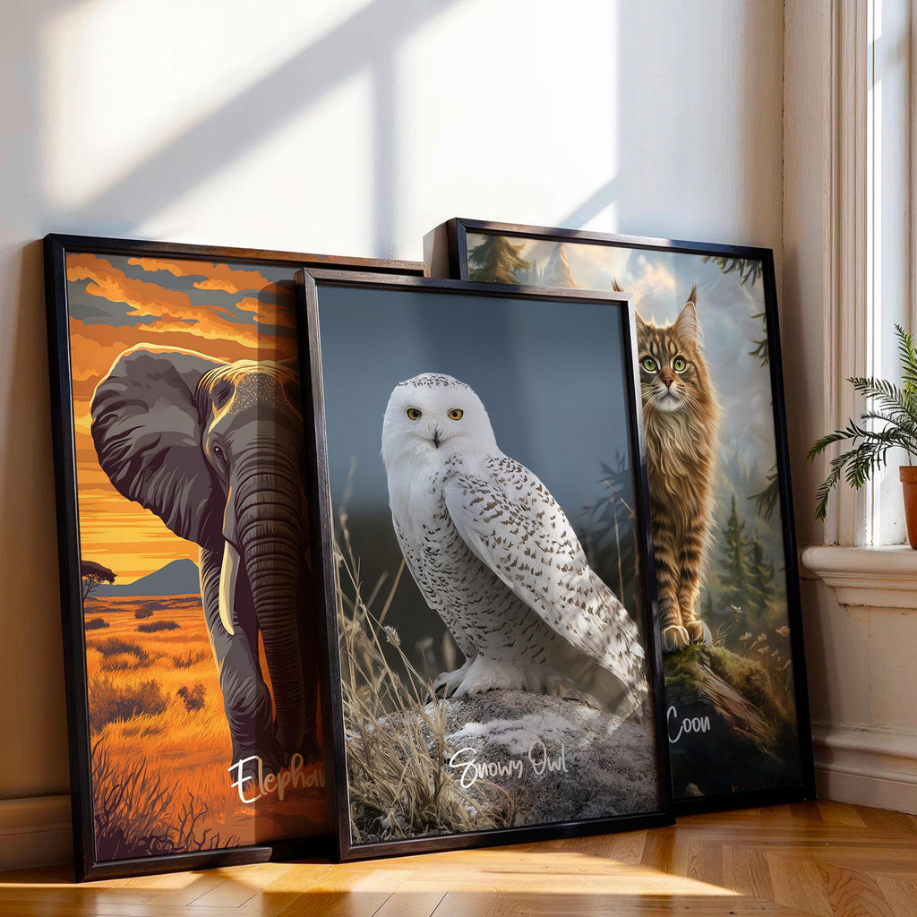 Snowy Owl Framed Poster: Arctic Nursery Wall Art