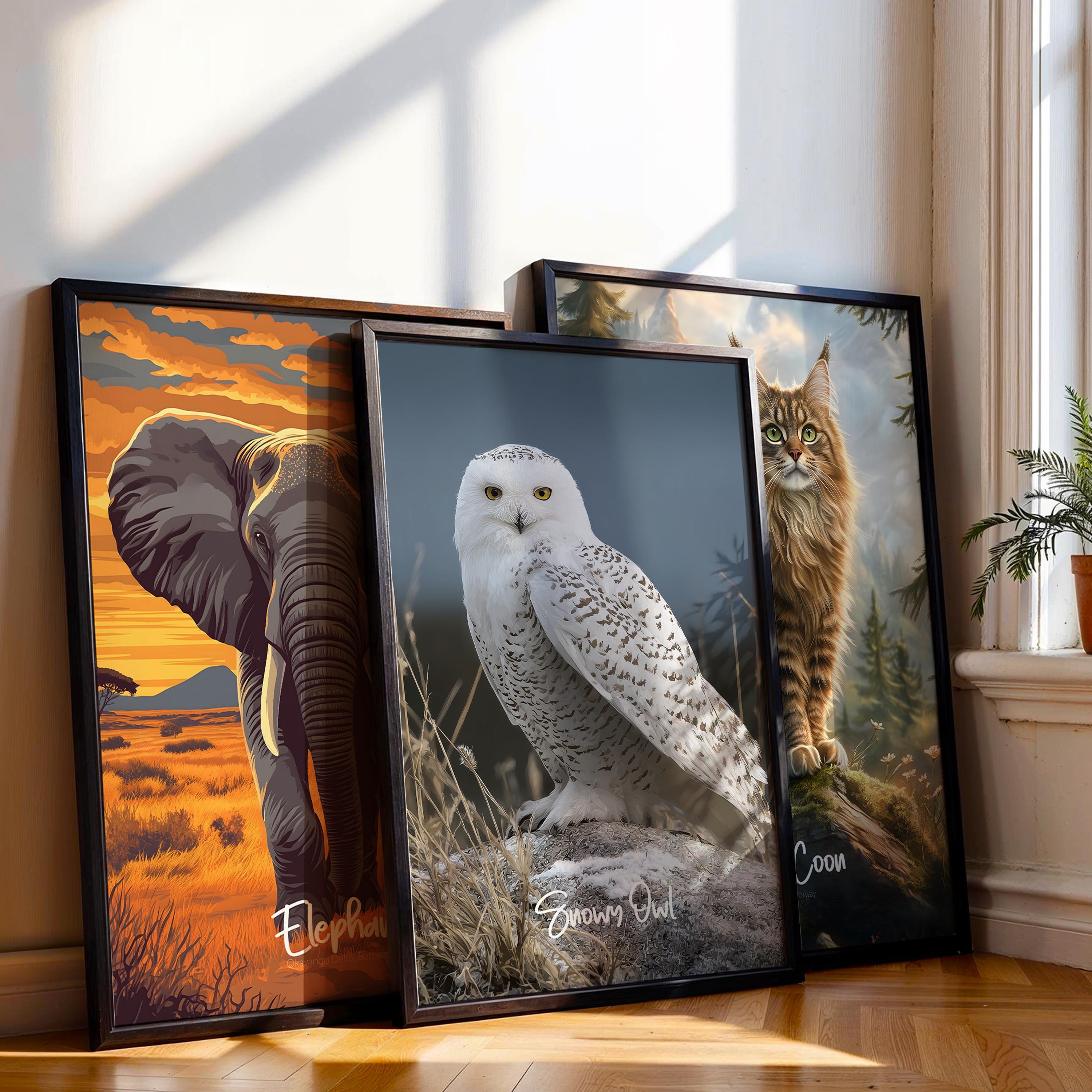 Snowy Owl Framed Poster: Arctic Nursery Wall Art