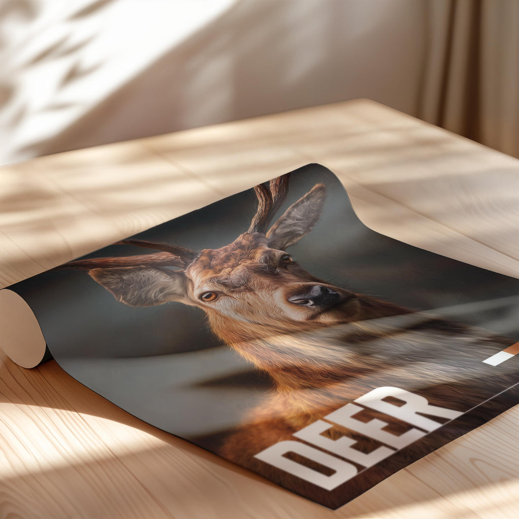 Deer Framed Poster: Woodland Animal Wall Art for Nursery or Kids Room