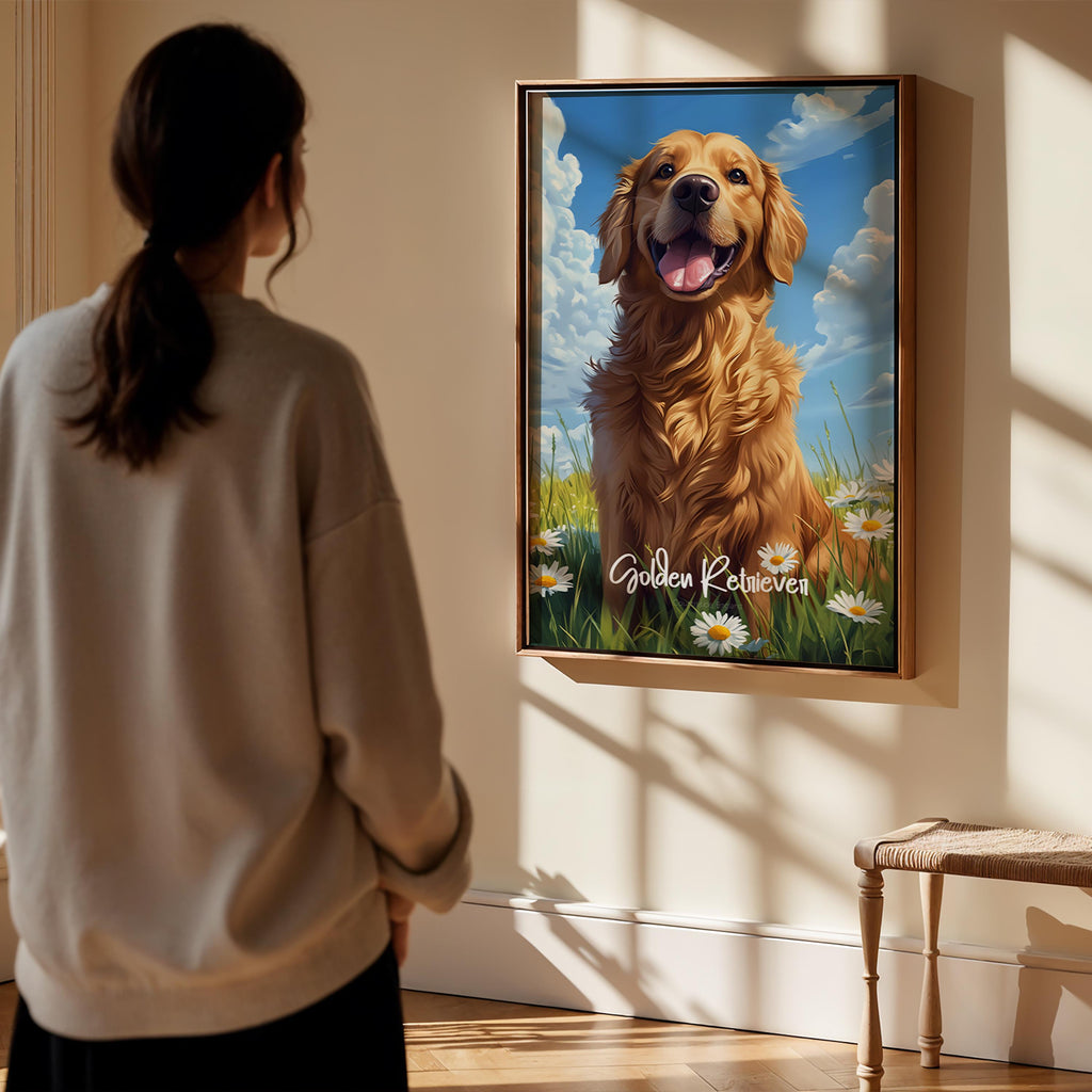 Golden Retriever Framed Poster: Dog Lover Wall Art