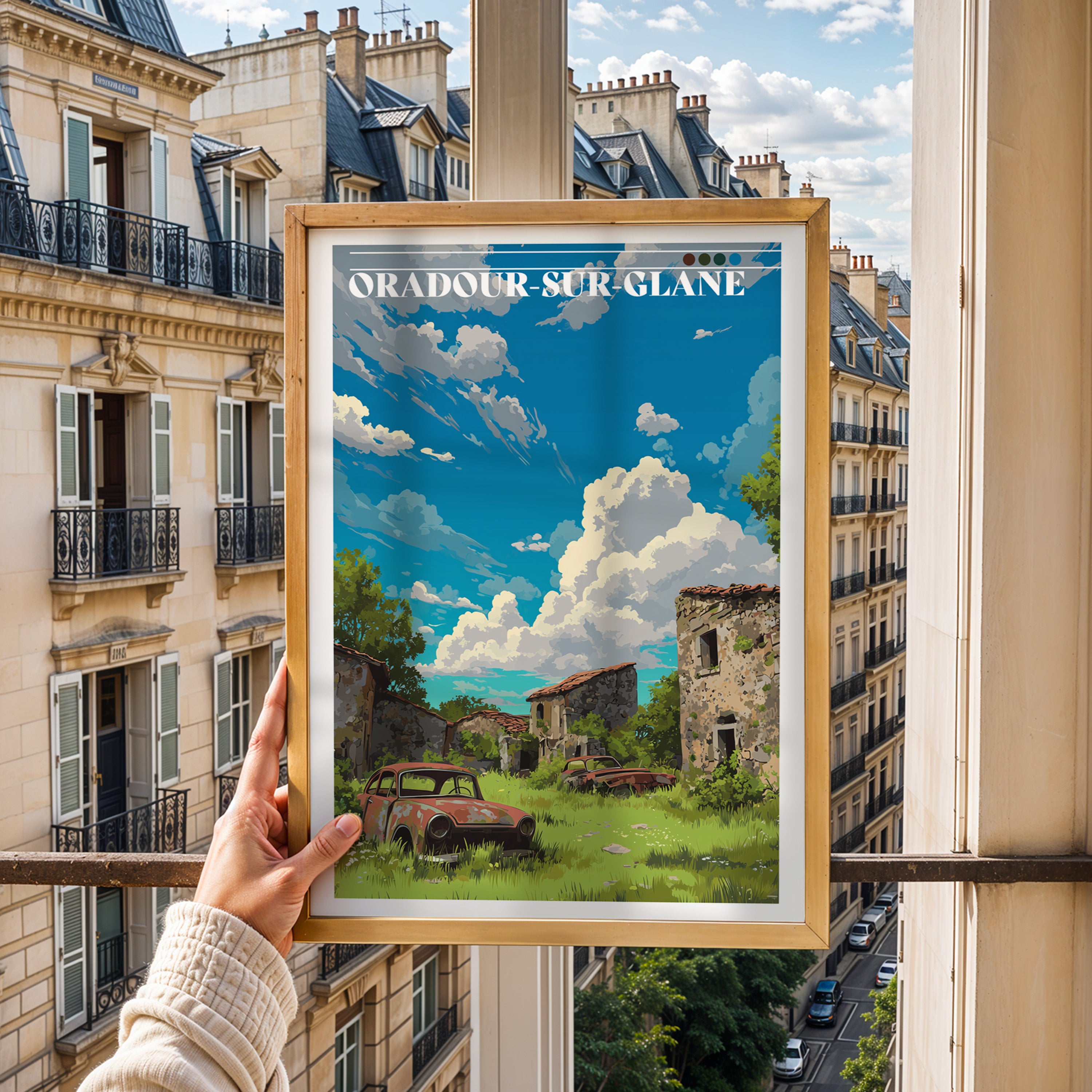 Oradour-sur-Glane Travel Poster: Abandoned Village Print, France Wall Art