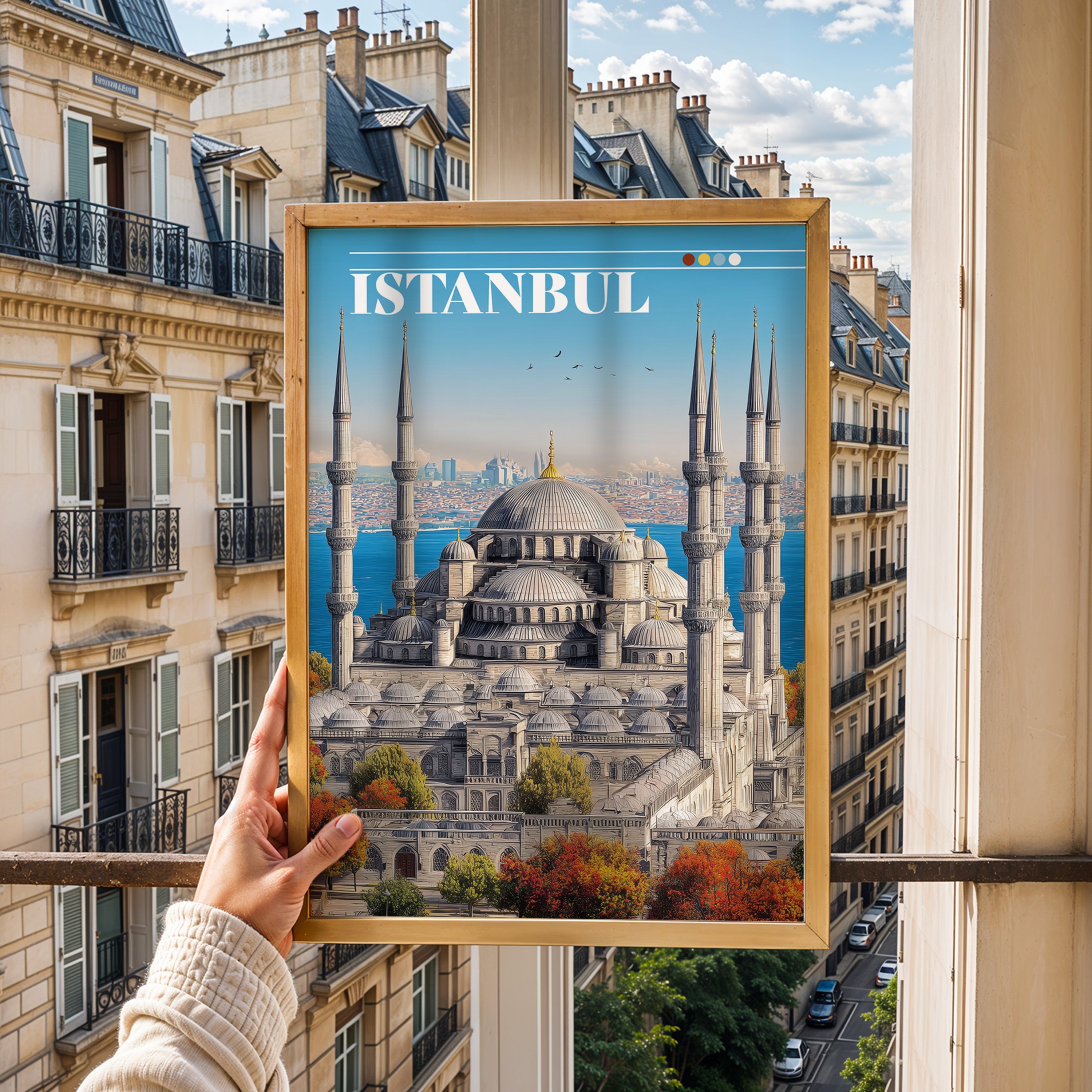 Istanbul Turkey Poster – Blue Mosque Wall Art, Historic Architecture Print, Islamic Travel Photography Decor