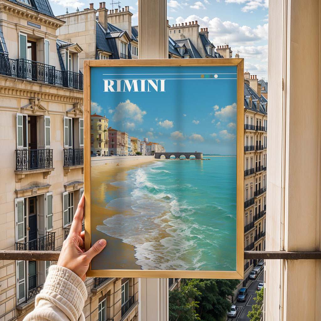 Rimini Italy Poster – Adriatic Coast Wall Art, Seaside Beach Print, Mediterranean Travel Photography Decor
