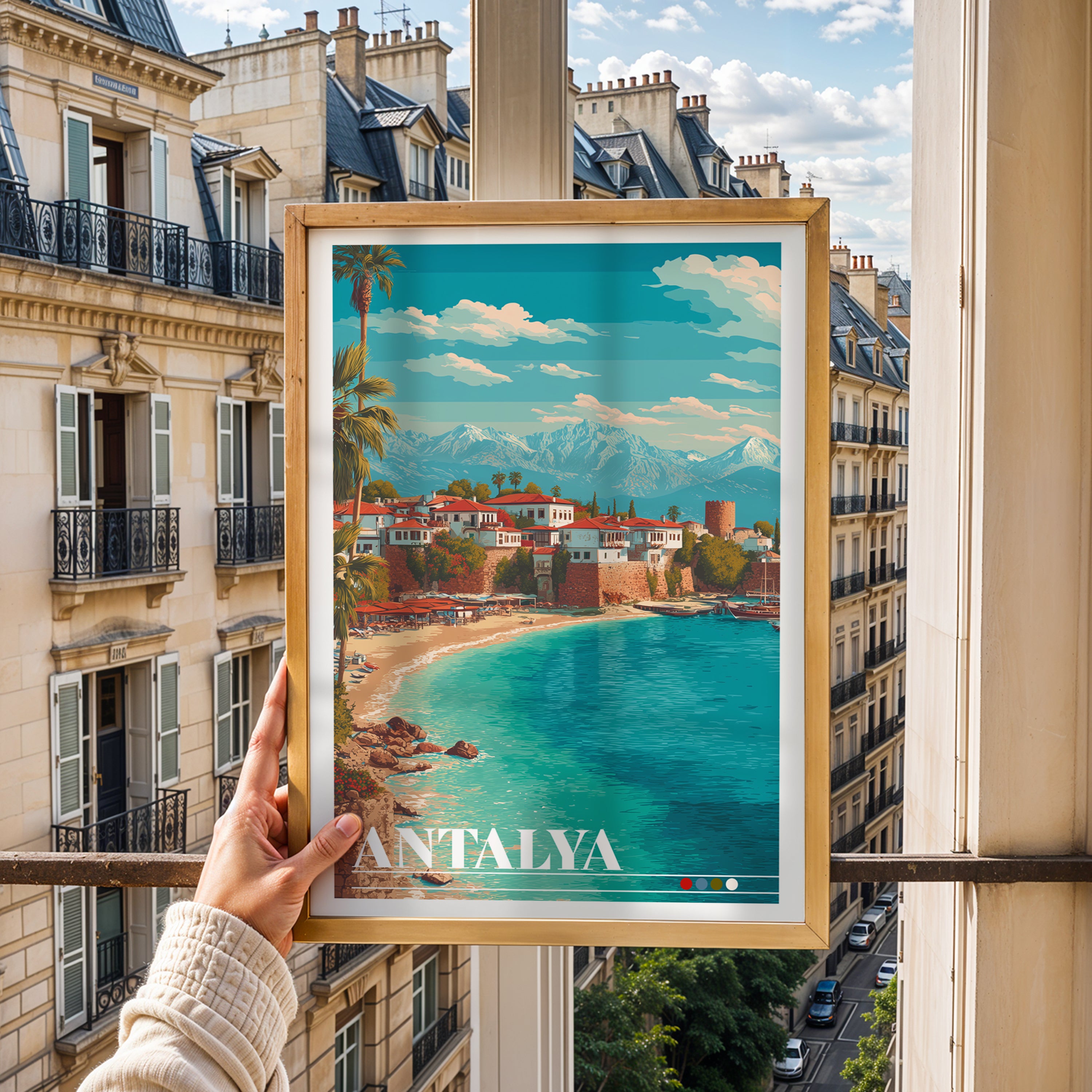 Antalya Travel Poster: Turkey Wall Art, Mediterranean Coast Print