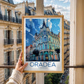 Oradea Romania Travel Poster: Elegant European Architecture Illustration Art