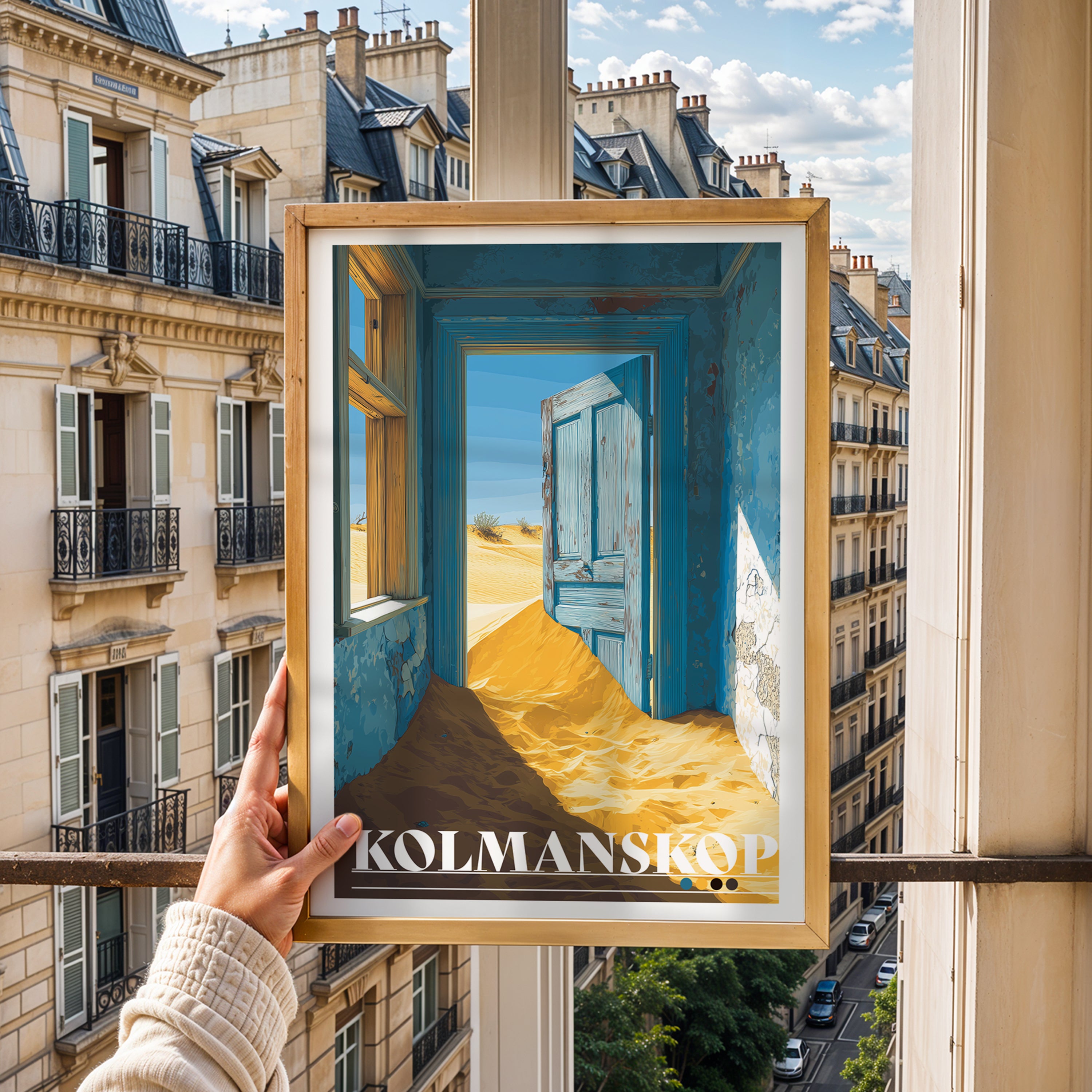 Kolmanskop Travel Poster: Abandoned House Print, Namibia Wall Art