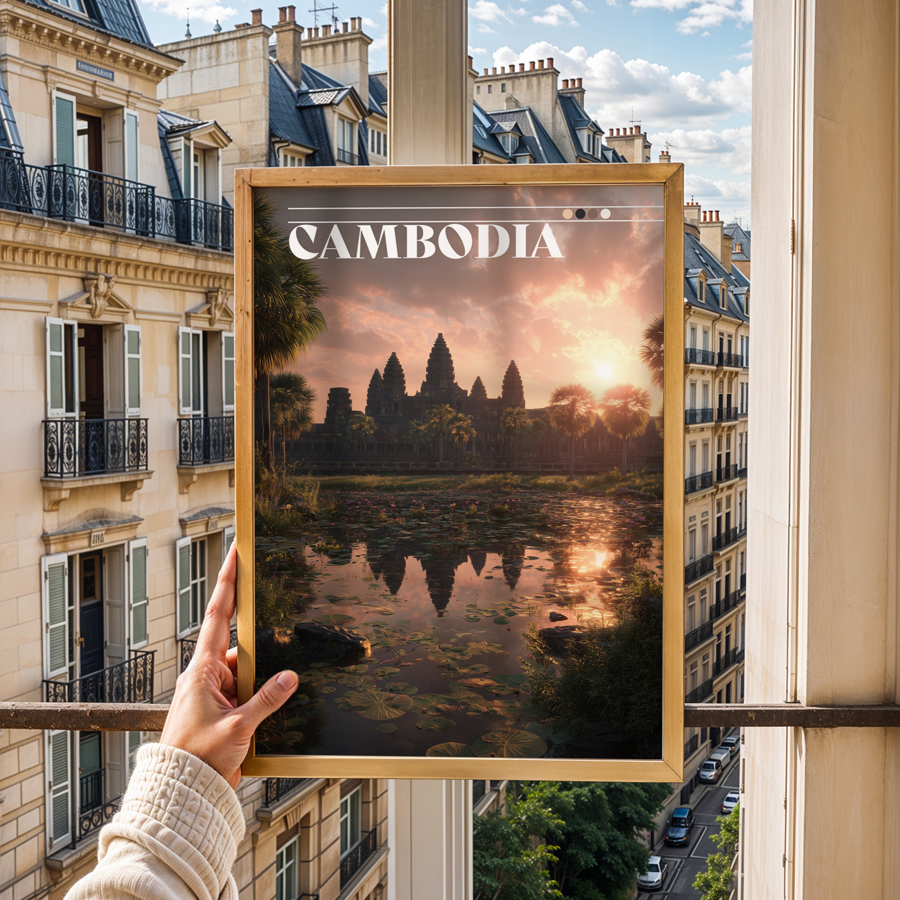 Angkor Wat Sunrise Travel Print: Cambodia Temple Art, Southeast Asia Decor