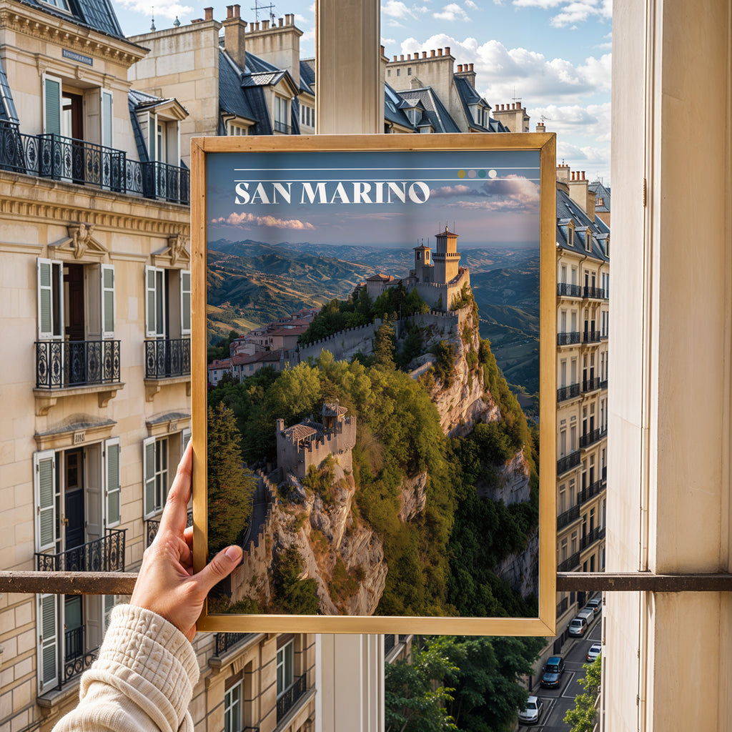 Guaita Tower Print: San Marino Fortress, Italy Travel Poster