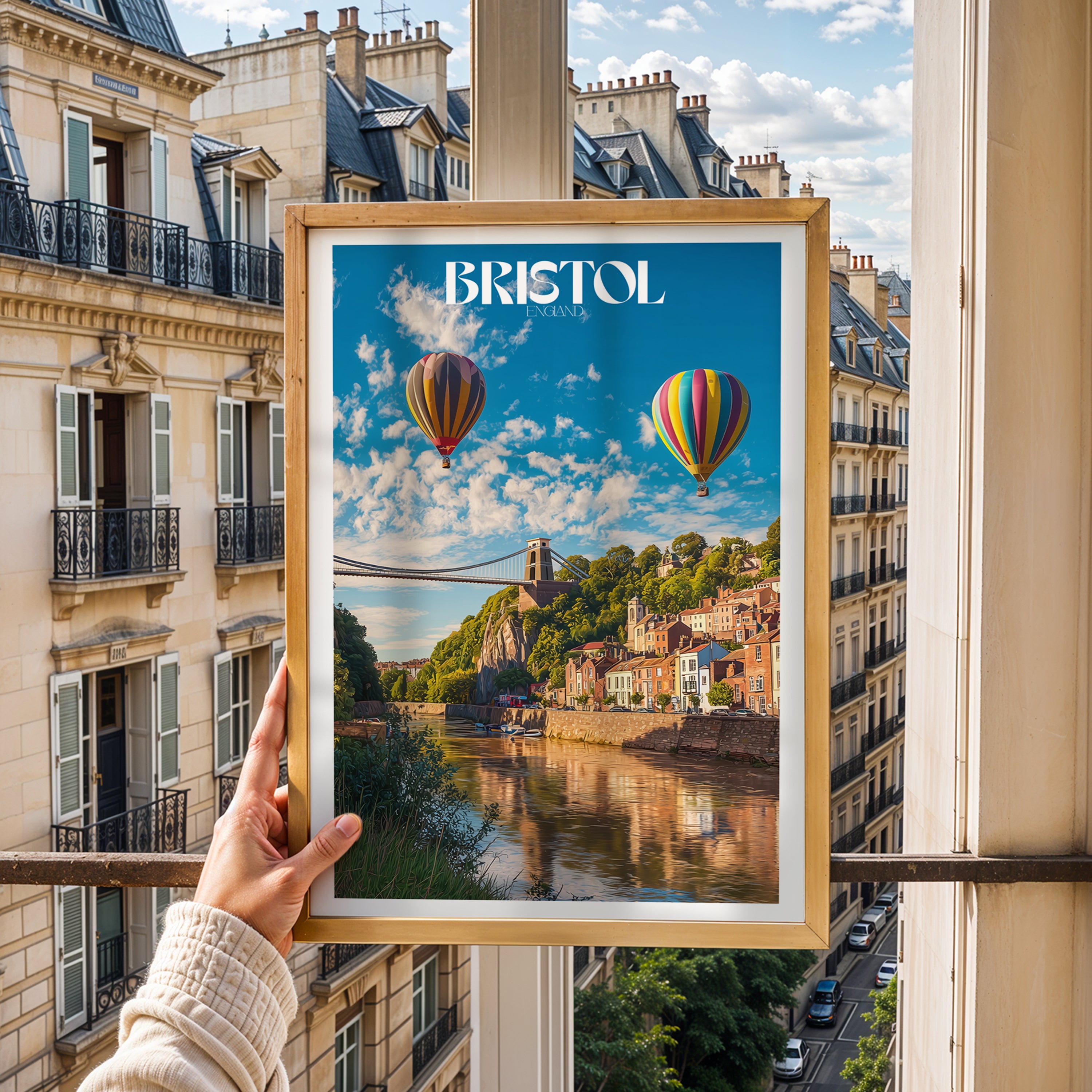 Bristol UK Poster – Colourful City Travel Print, British Wall Art, Architecture Artwork