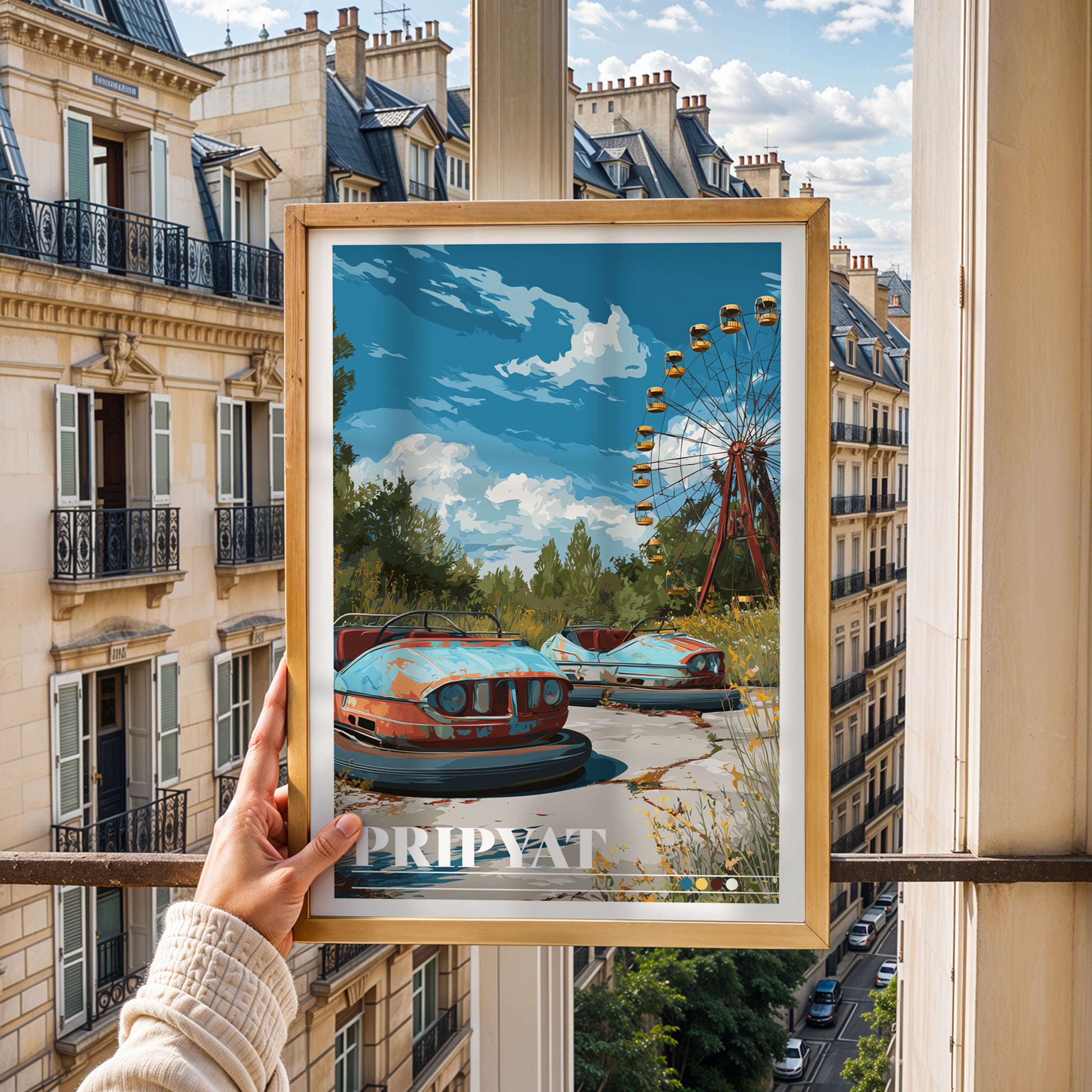Chernobyl Travel Poster: Pripyat Amusement Park Print, Ukraine Wall Art