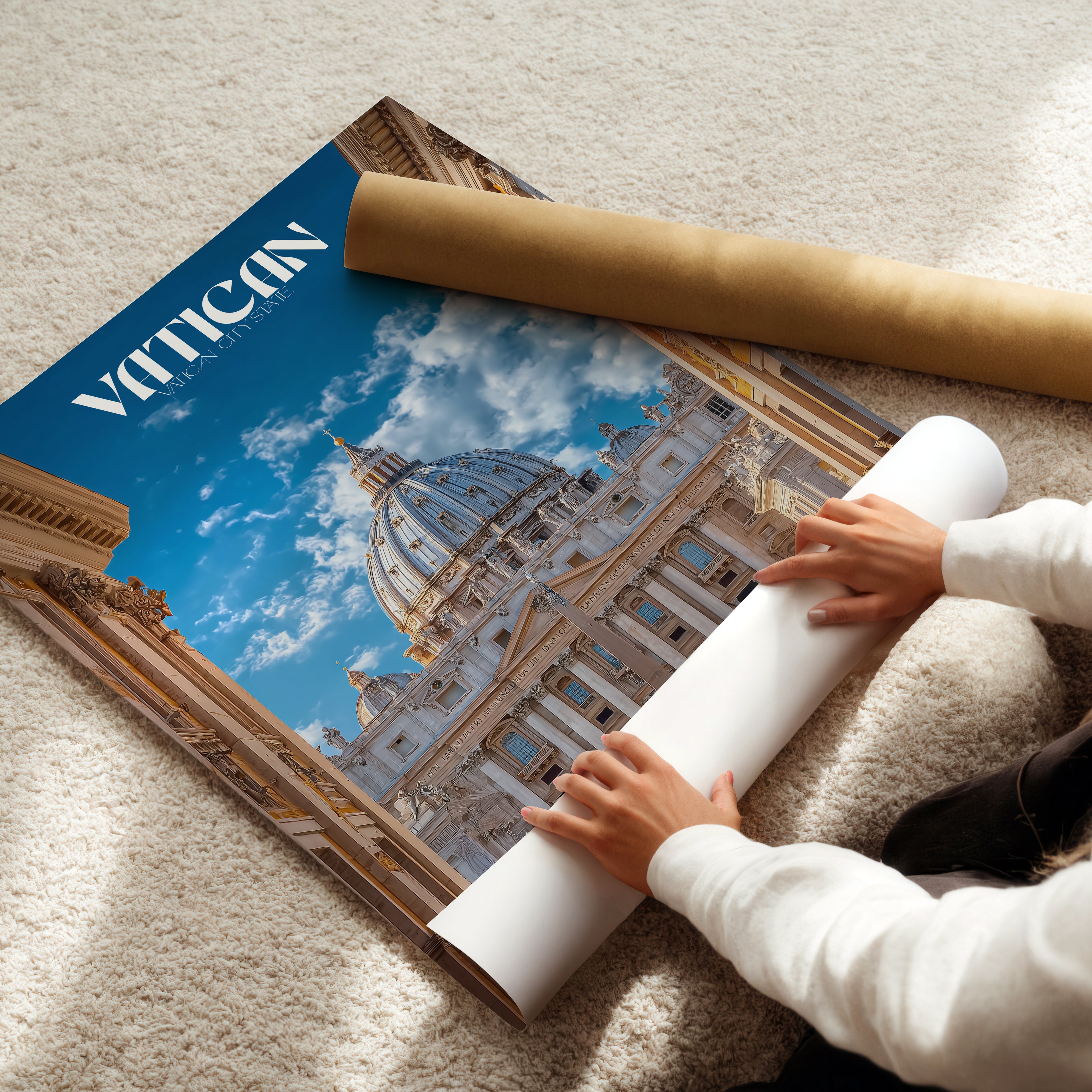 Vatican City Travel Poster: St. Peter's Basilica Art Print