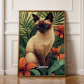 Framed Siamese Cat Art Print: Elegant Feline Wall Decor