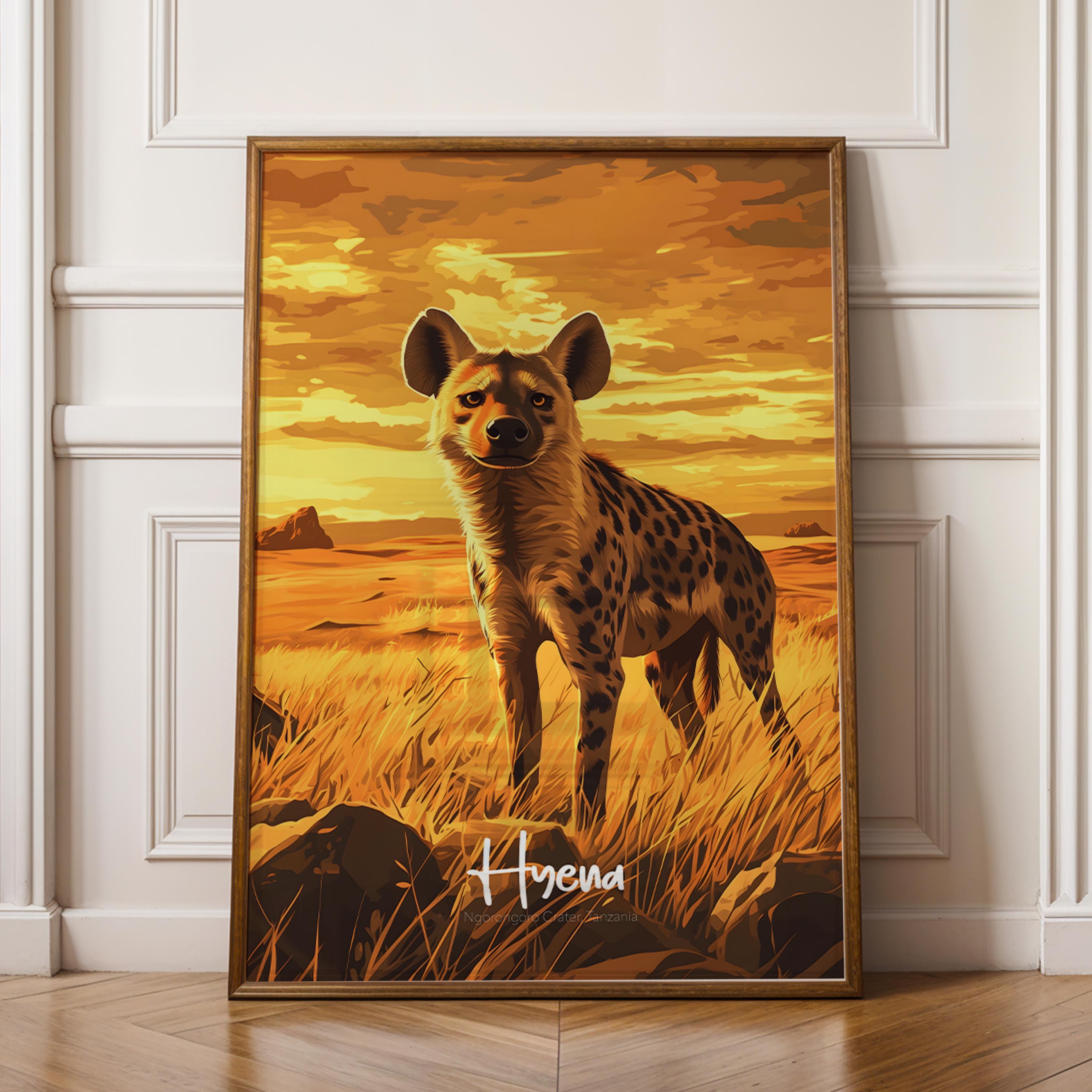 Hyena Framed Art Print: Modern Safari Wall Decor