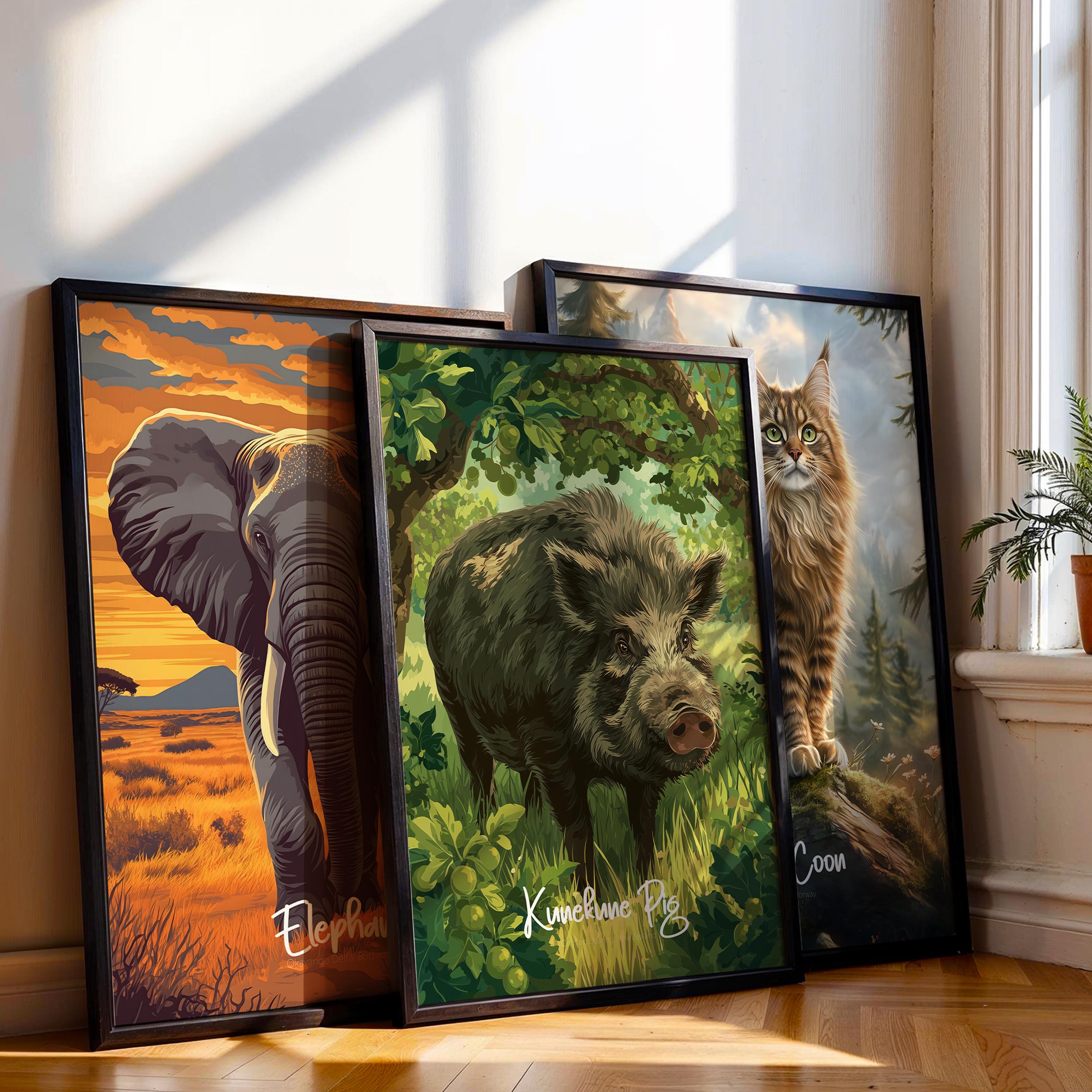 Kunekune Pig Art Print – Rustic Farm Animal Wall Decor