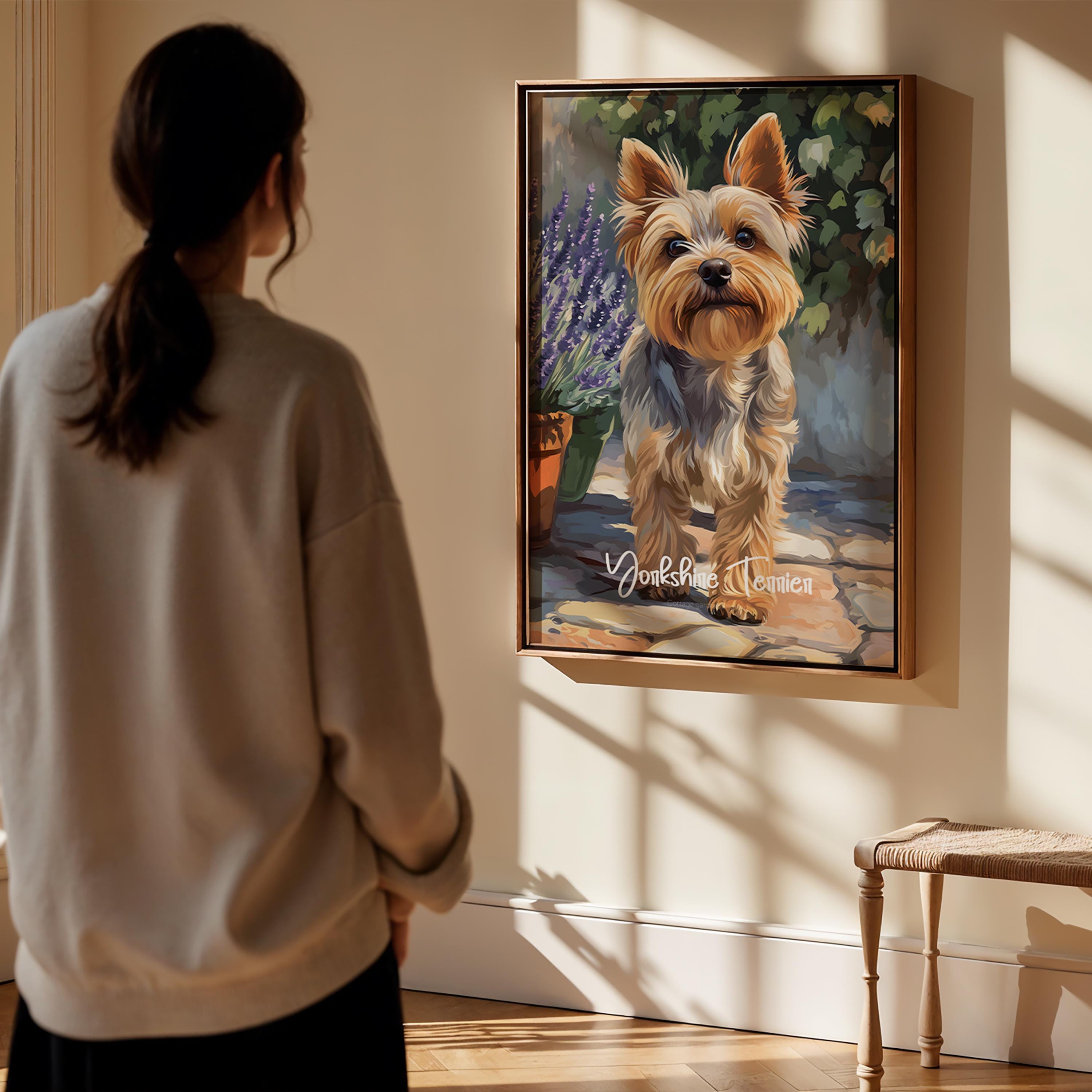 Yorkshire Terrier Art Print – Framed Dog Illustration, Home Decor