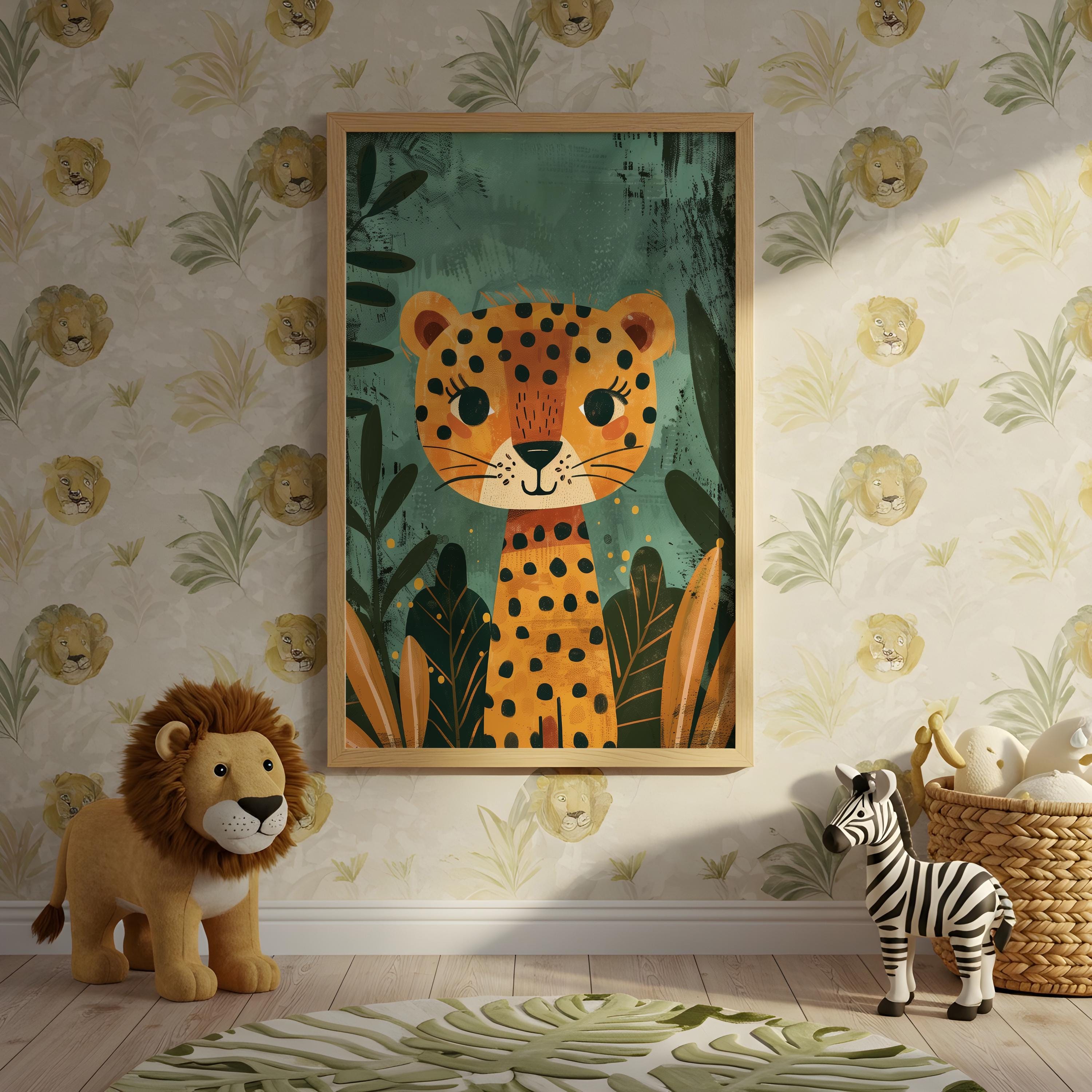 Leopard Nursery Wall Art – Safari Animal Print for Kids