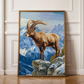 Ibex Mountain Animal Print: Rustic Cabin Wildlife Art