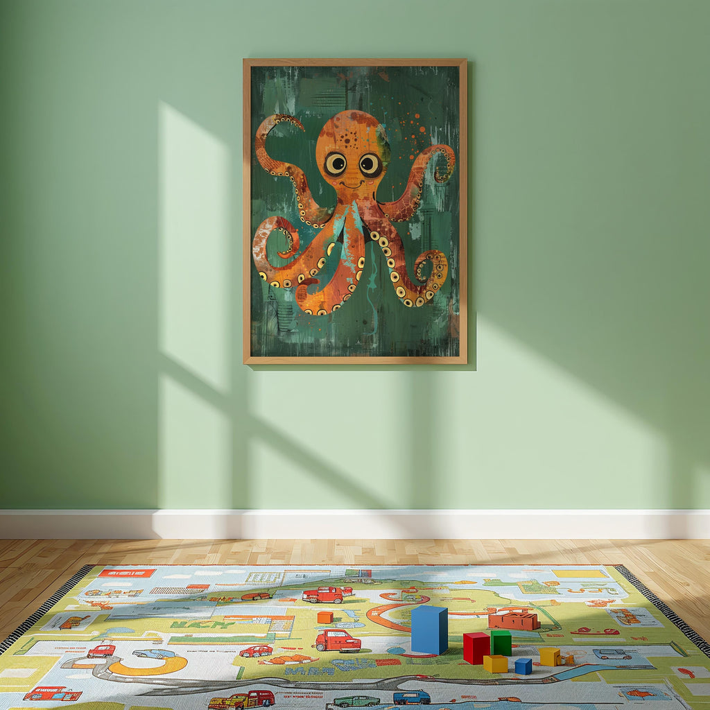 Octopus Nursery Wall Art – Ocean Animal Print
