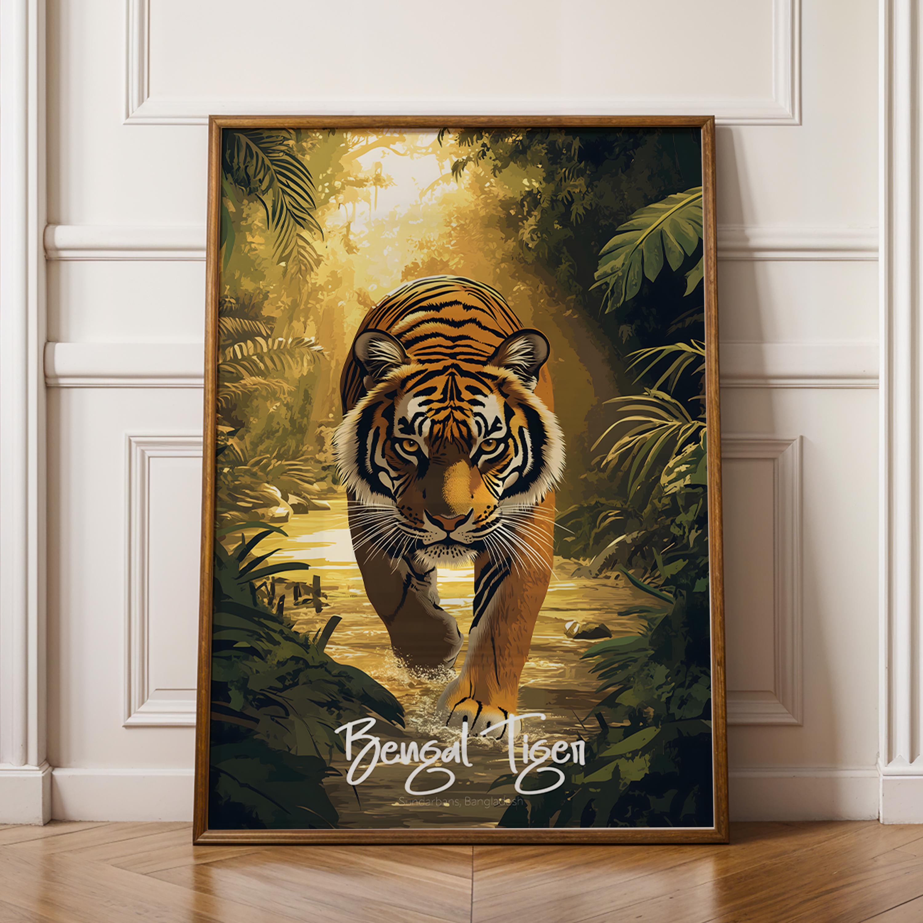 Bengal Tiger Art Print: India Wildlife Illustration