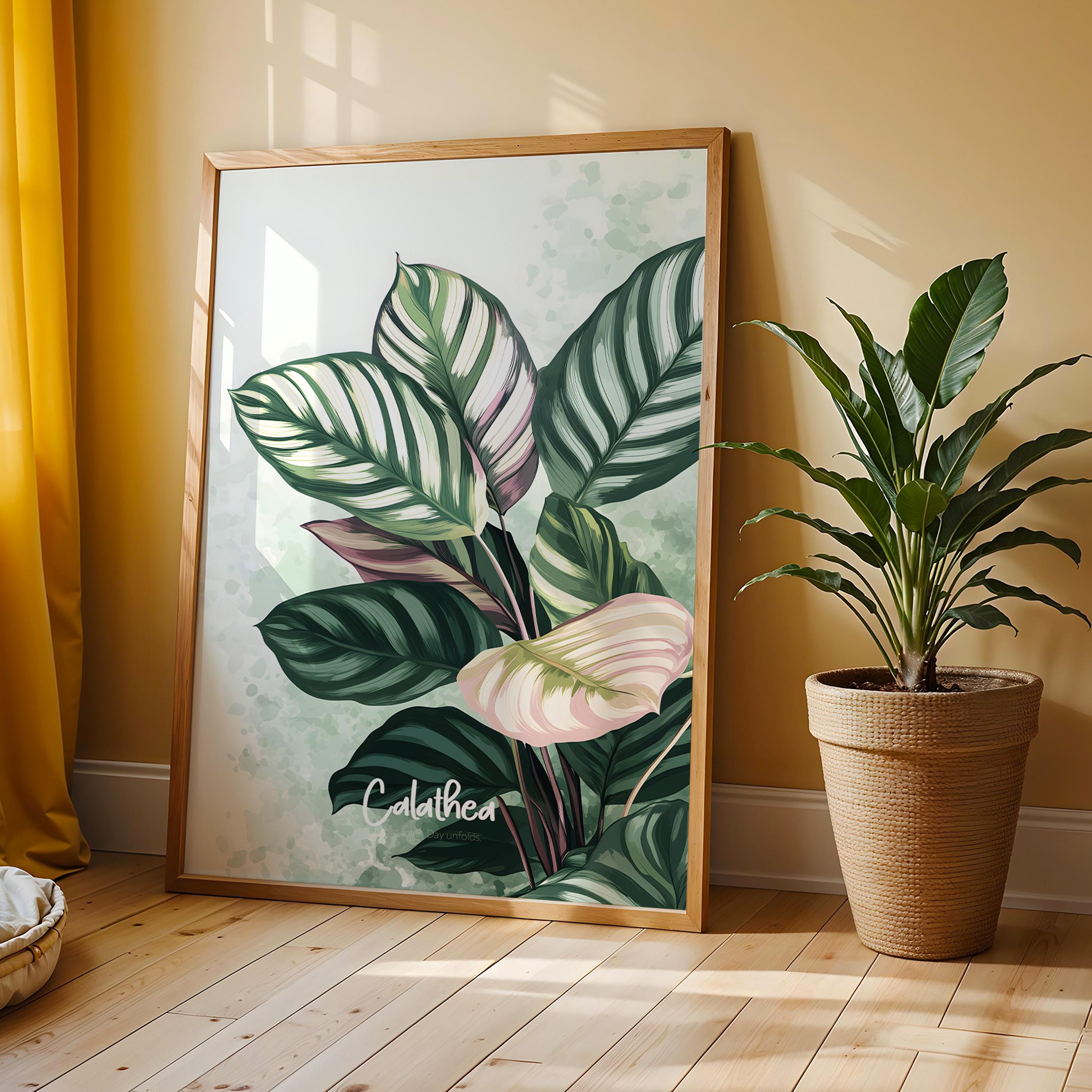 Calathea Plant Print: Minimalist Botanical Plant Wall Art