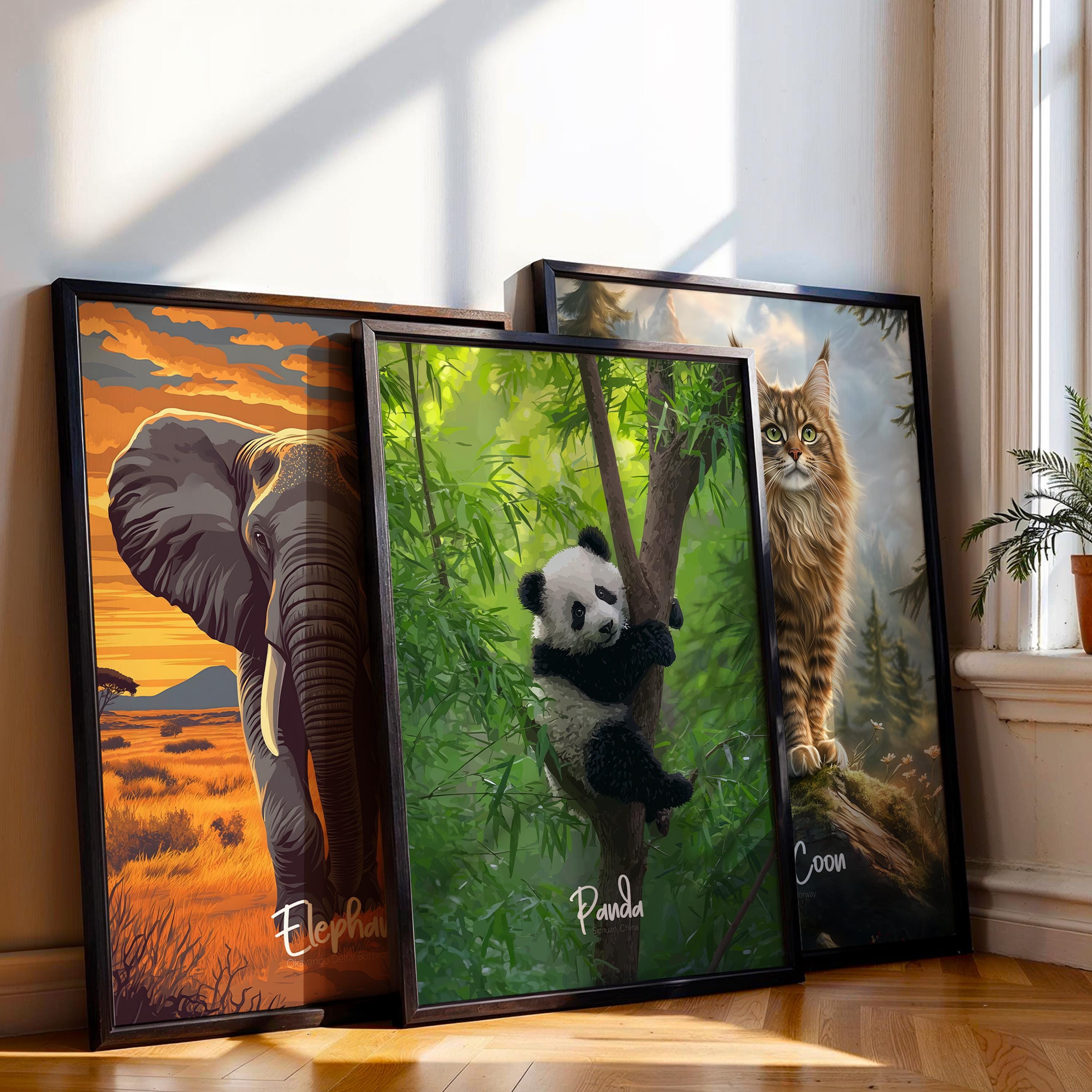 Panda Nursery Print: Calm Bamboo Bear Wall Art