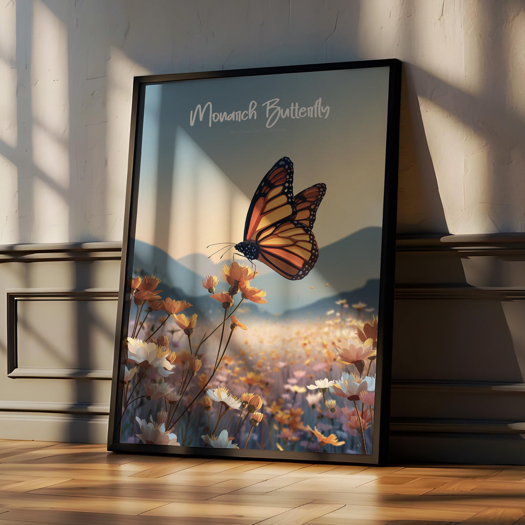 Monarch Butterfly Print: Vibrant Insect Wall Art for Nature Decor