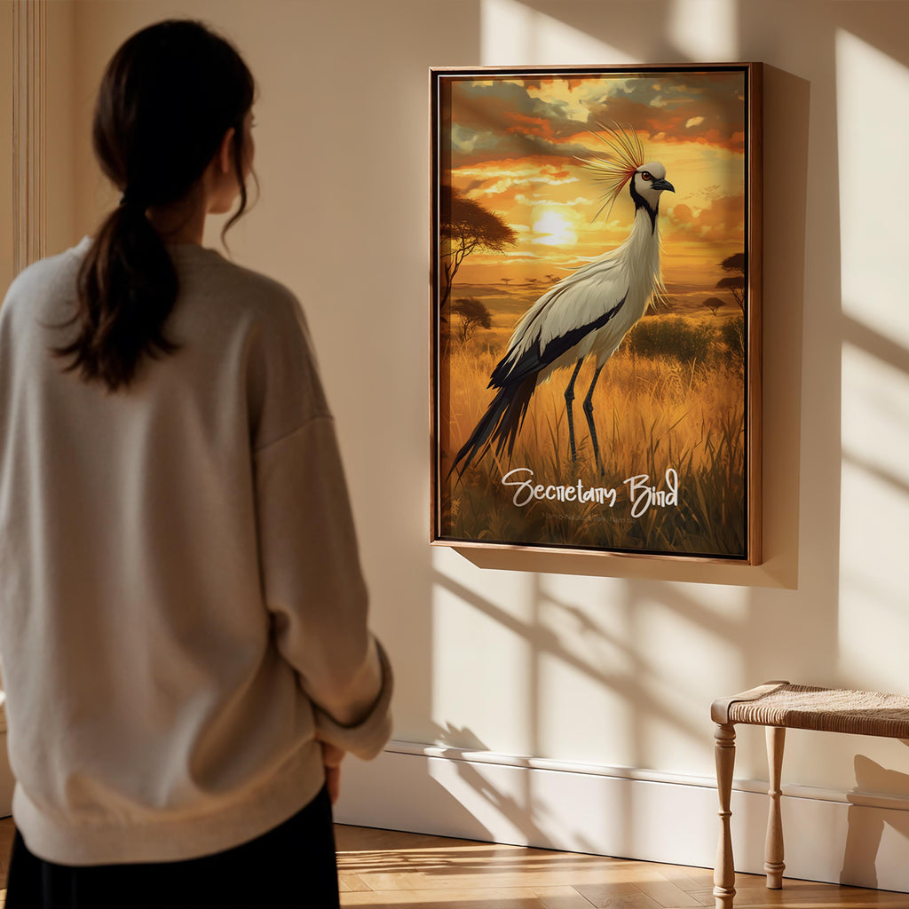 Secretary Bird Art Print: Elegant African Wildlife Poster