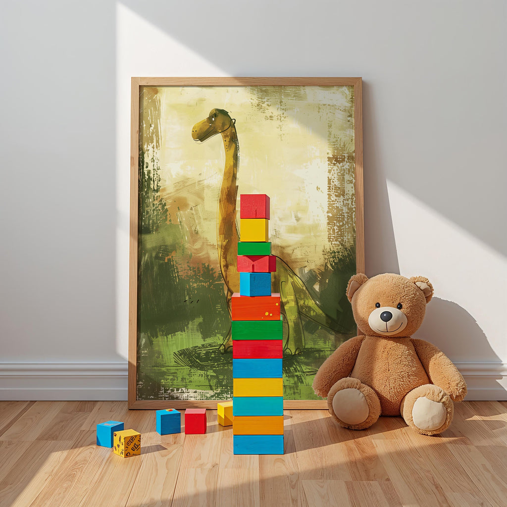 Brachiosaurus Wall Art – Dinosaur Print for Kids Room