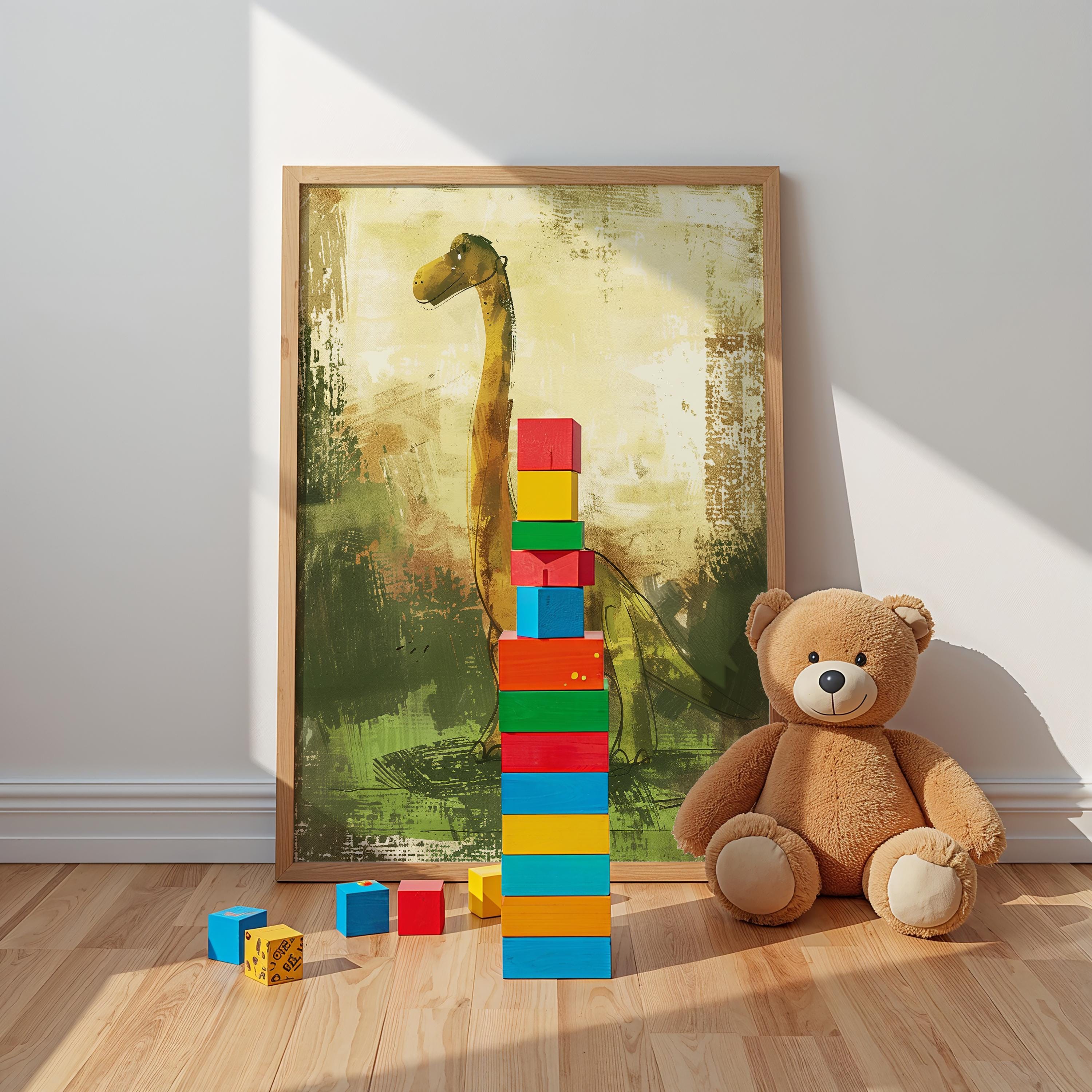 Brachiosaurus Wall Art – Dinosaur Print for Kids Room