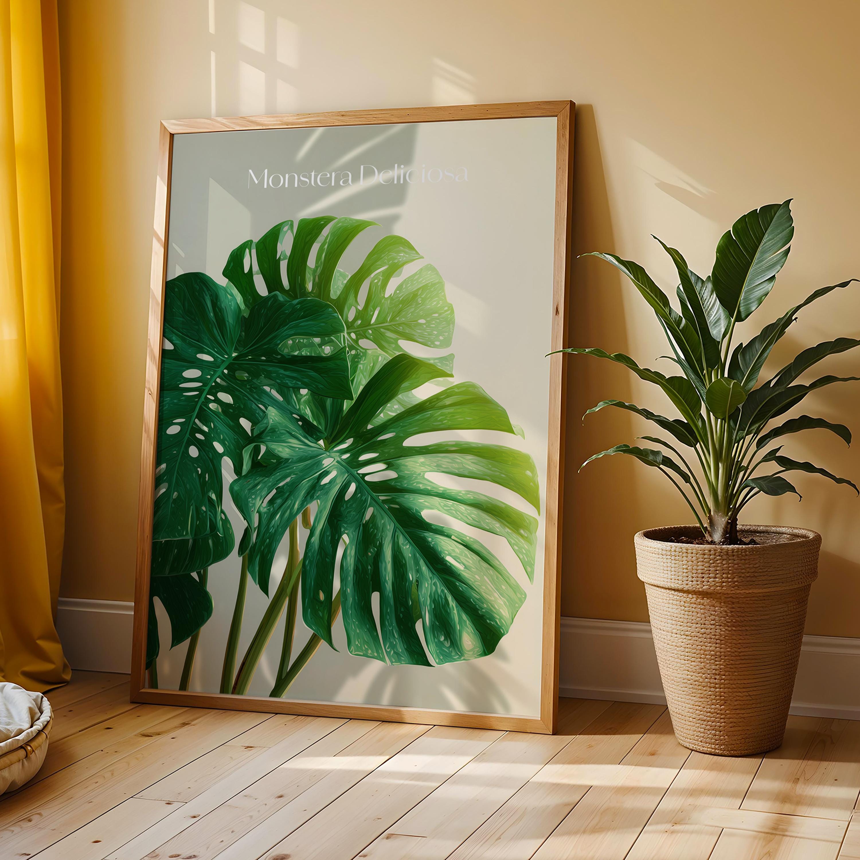 Monstera Deliciosa Print: Tropical Botanical Wall Art, Plant Lover Gift