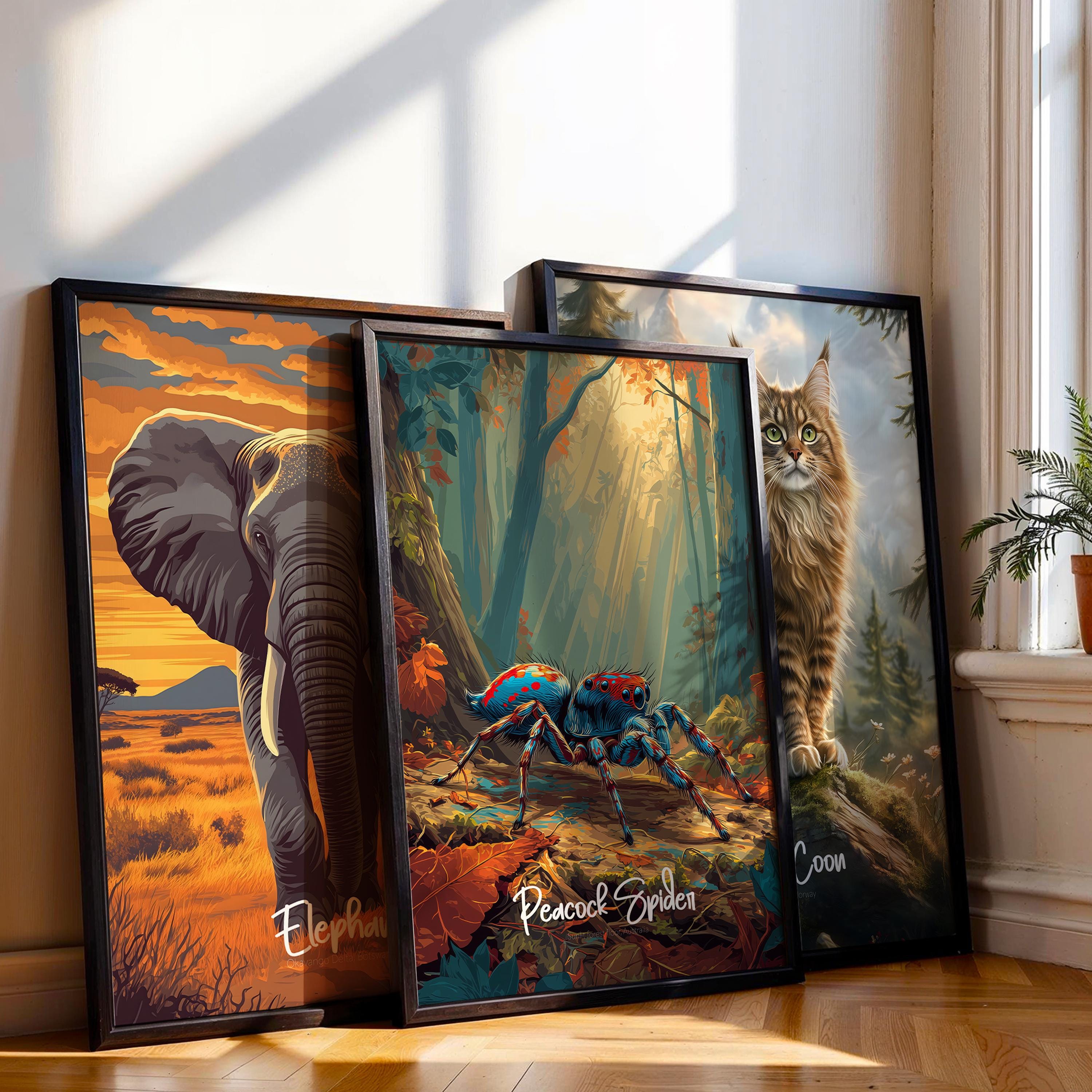 Peacock Spider Art Print: Colorful Insect Poster, Nature Decor