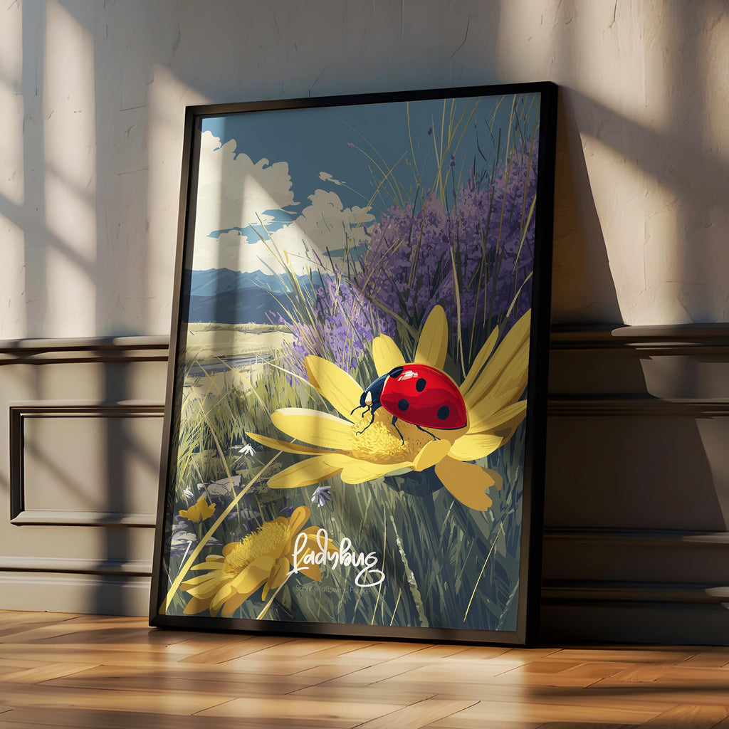 Ladybug Art Print | Kids Room, Nursery Nature Decor