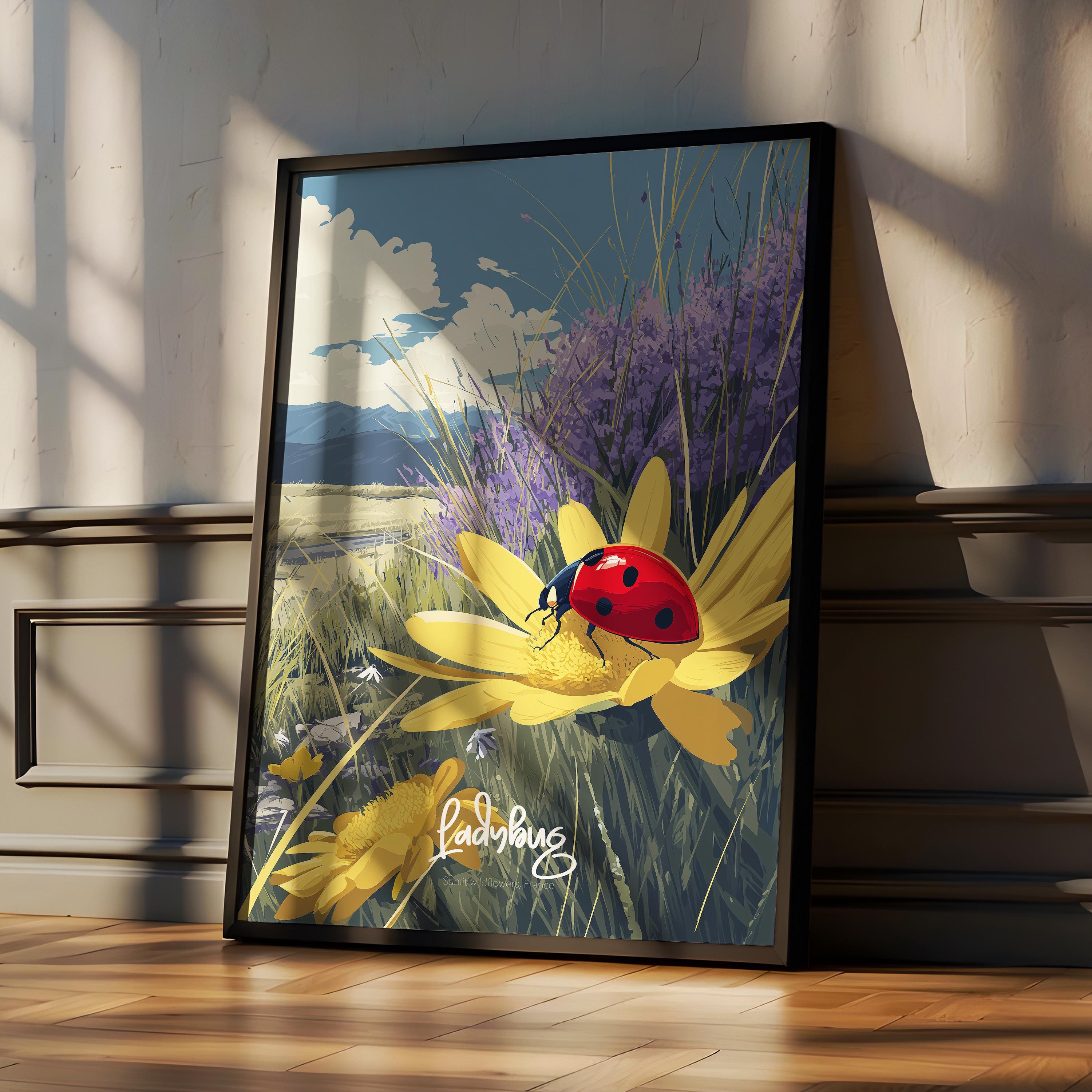 Ladybug Art Print | Kids Room, Nursery Nature Decor