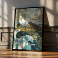 Spectacled Caiman Framed Poster: Jungle Nursery Decor, Wildlife Print
