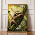 Sloth Animal Wall Art Decor, Cute Sloth Print for Nursery & Kids Room, Nature Animal Poster, Gift for Animal Lovers