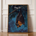 Flying Fox Framed Poster: Educational Wildlife Art for Kids Nursery