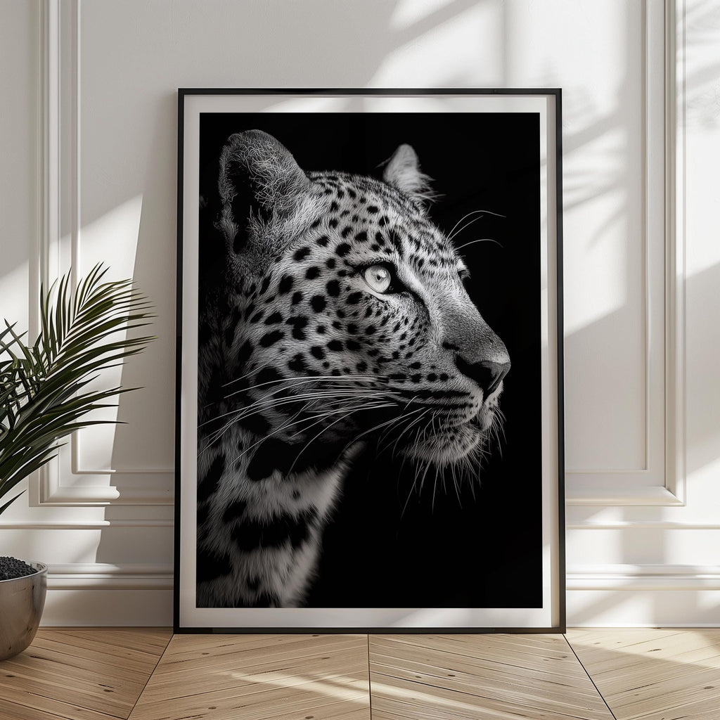 Black and White Leopard Print: Majestic Big Cat Wall Art