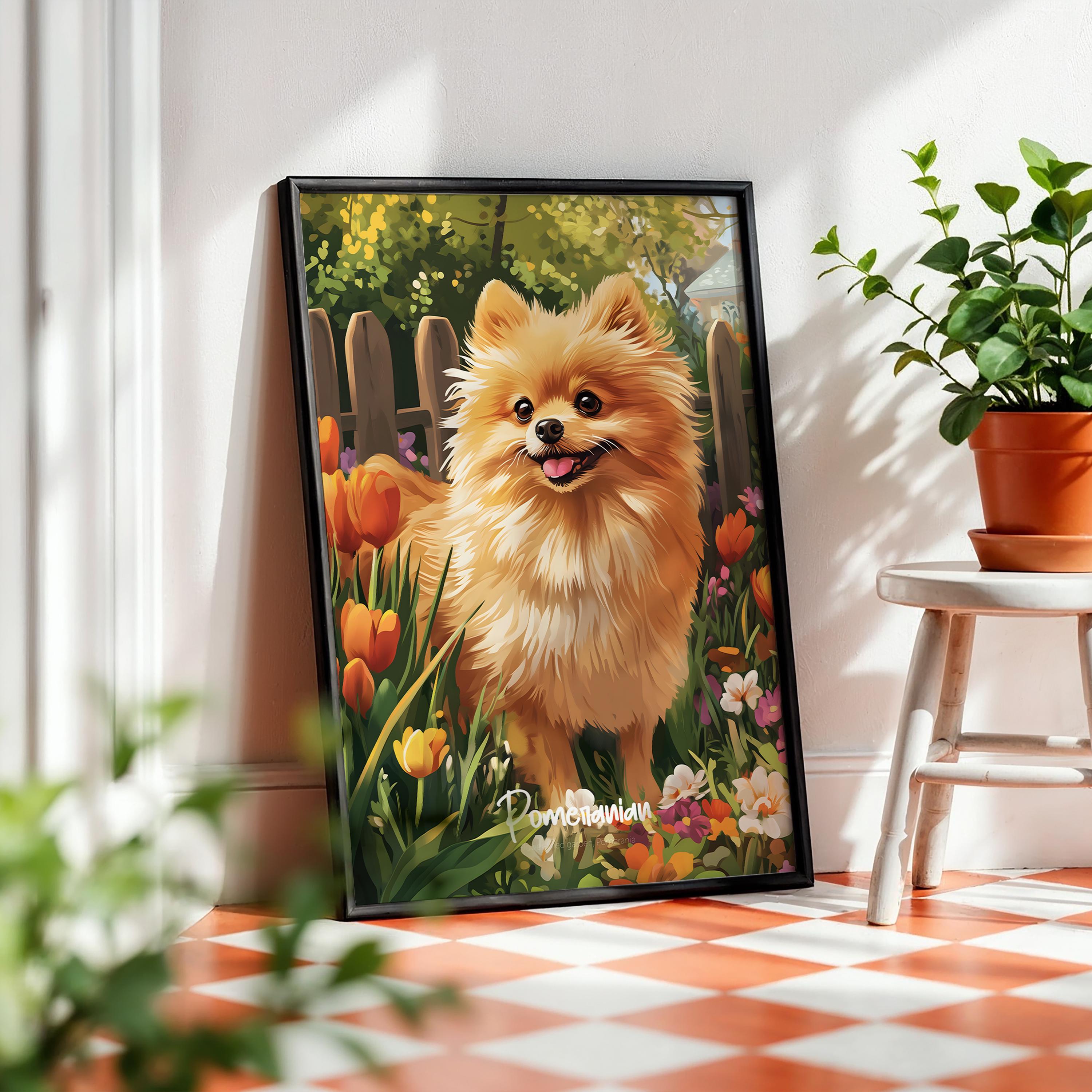 Pomeranian Dog Art Print: Fluffy Pet Illustration