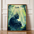 Gorilla Art Print: Modern Wildlife Poster, Jungle Home Decor