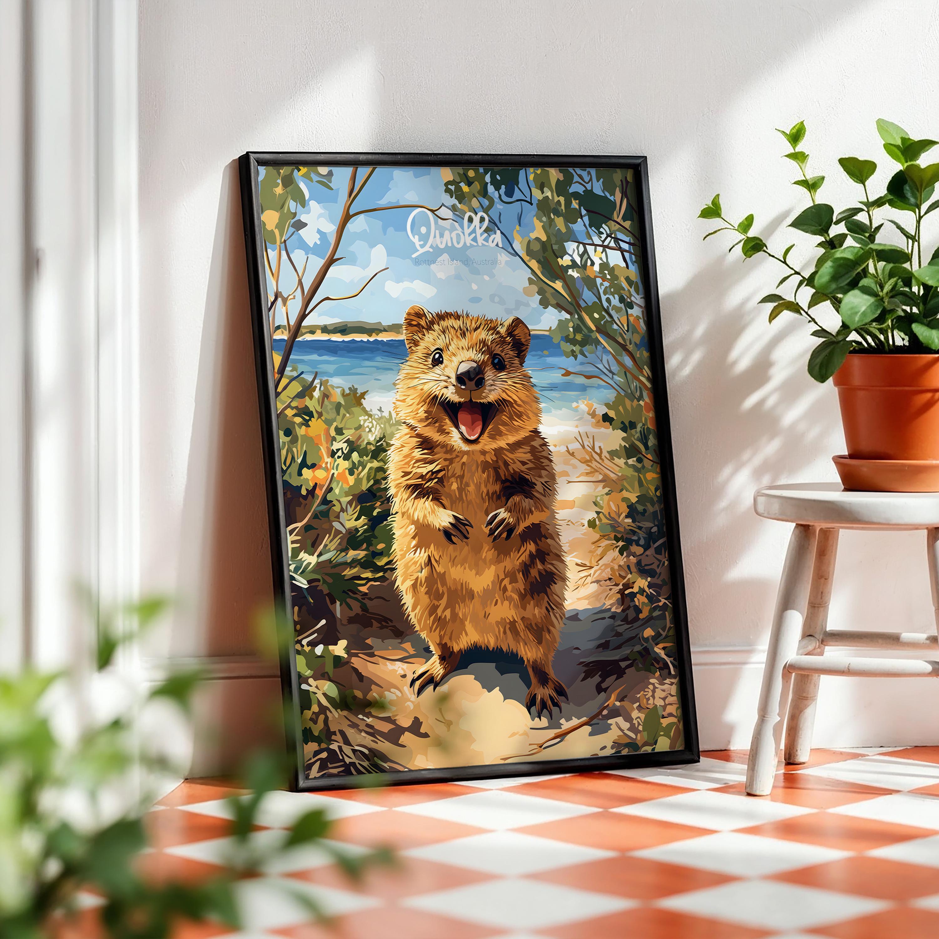 Quokka Animal Print: Cheerful Australian Wildlife Poster