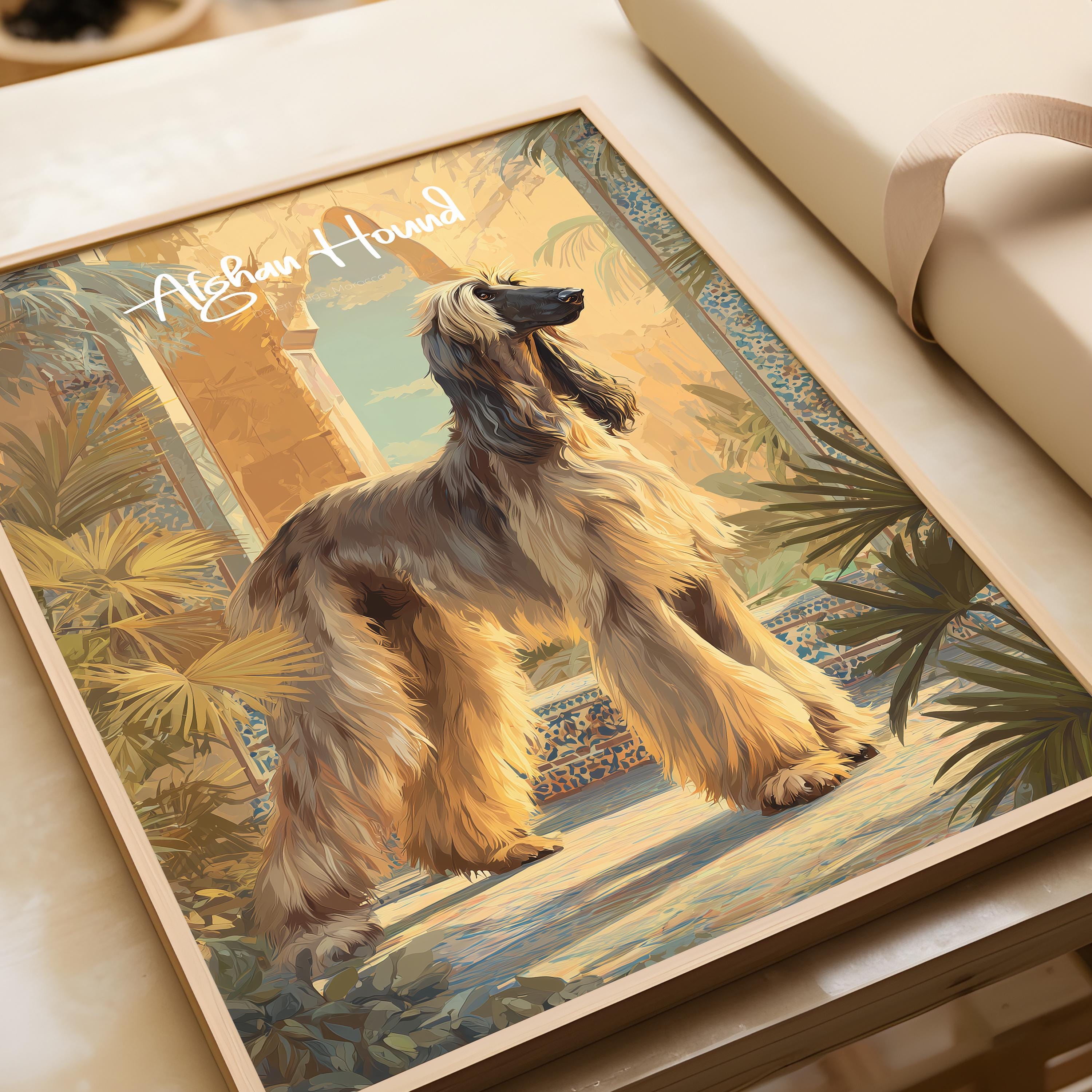 Afghan Hound Art Print: Elegant Dog Lover Gift, Modern Illustration